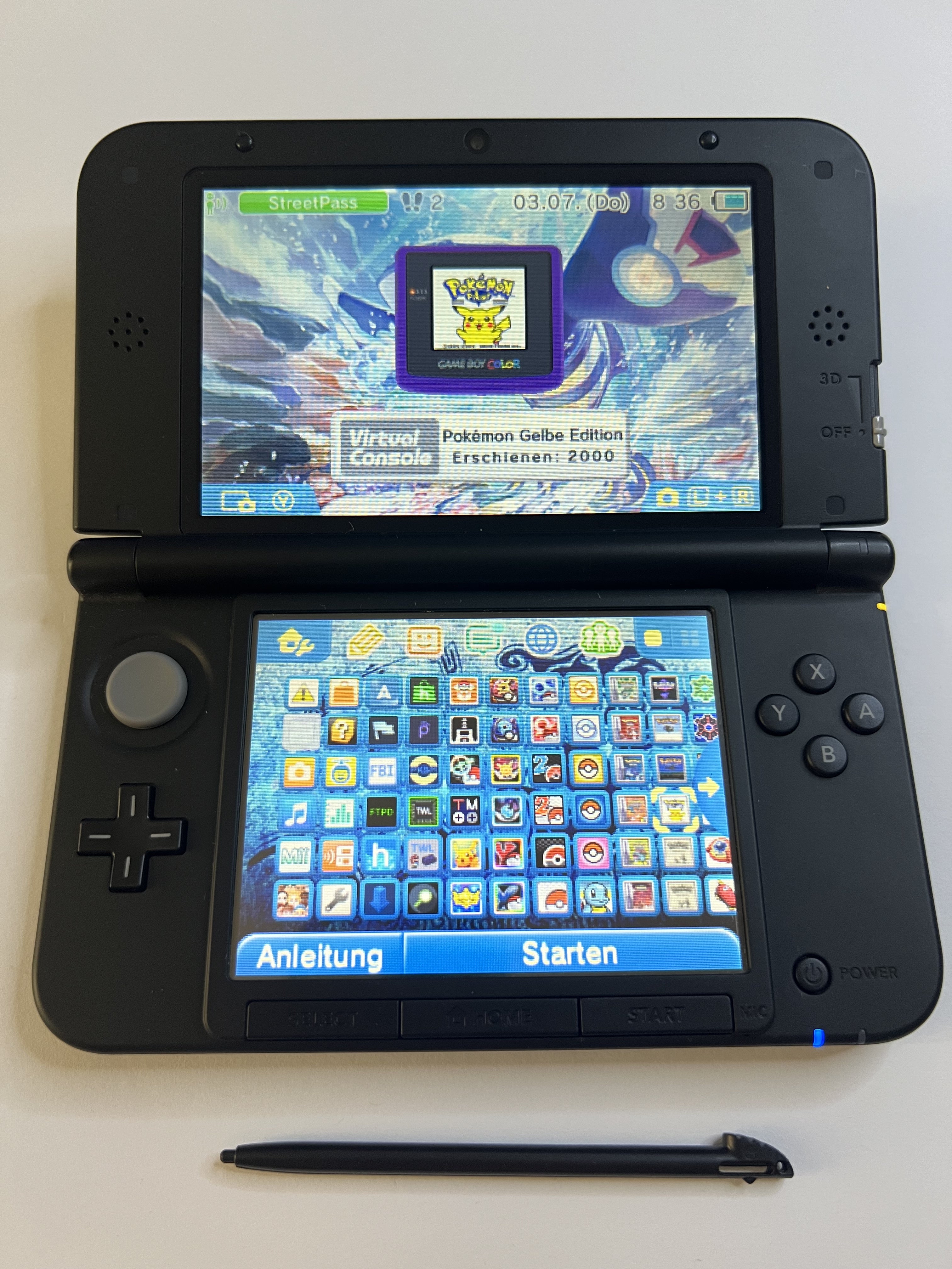 Nintendo 3DS XL Konsole in blau mit 128GB, Pokemon Bank, Poke Mover & vielen Extras