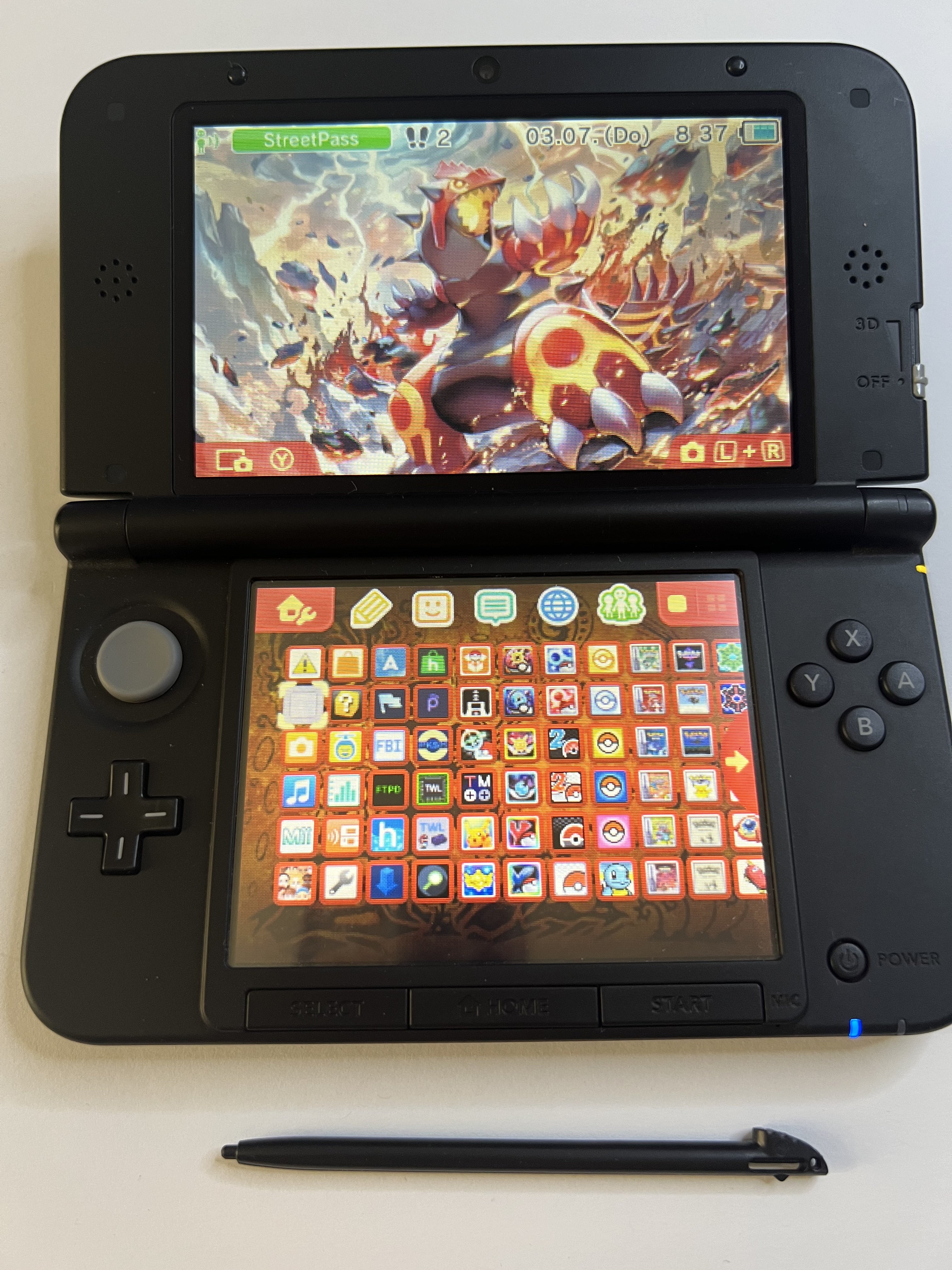 Nintendo 3DS XL Konsole rot CIB mit OVP, 128GB, Pokemon Bank, Poke Mover & vielen Extras