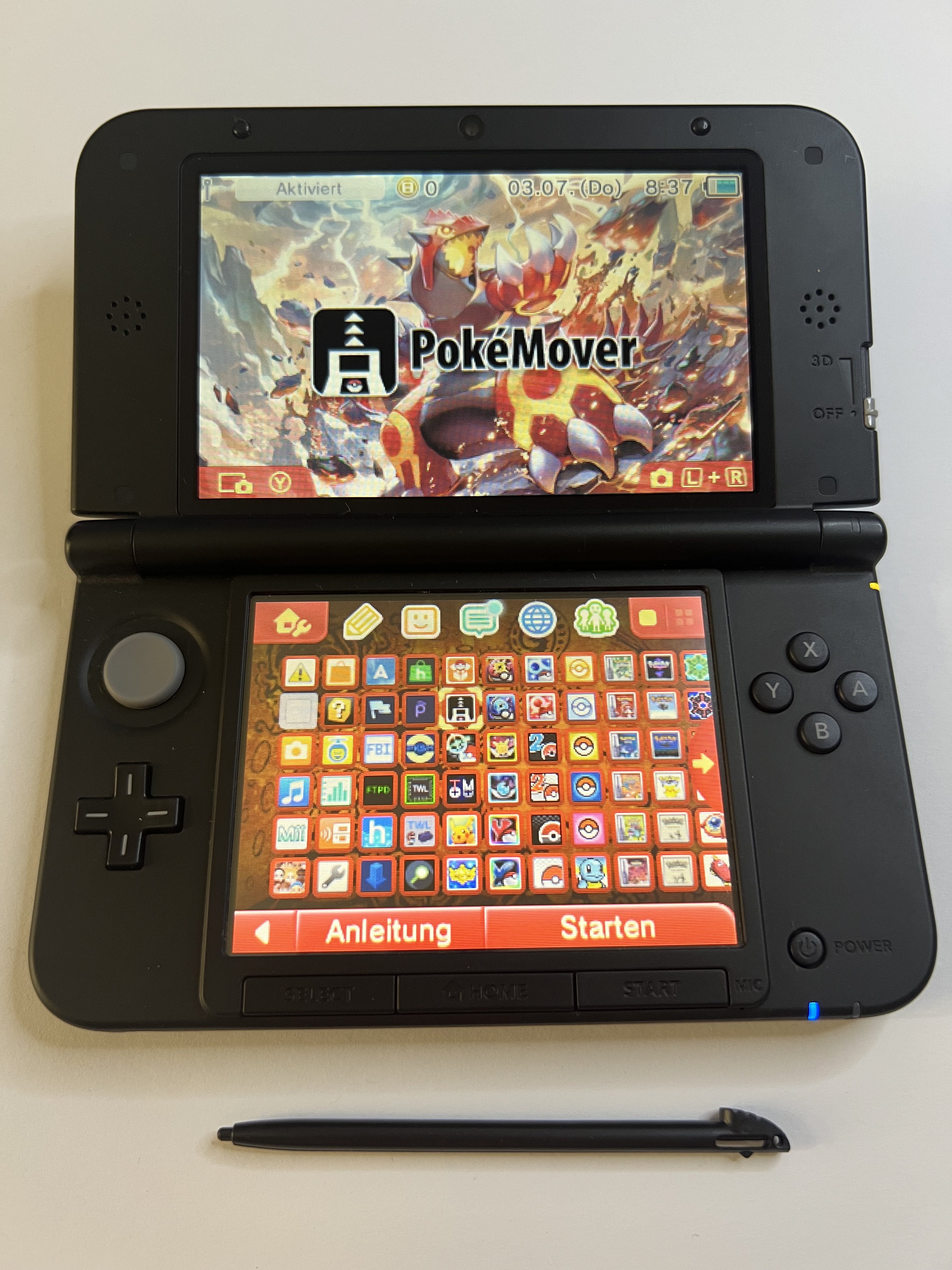 Nintendo 3DS XL Konsole rot CIB mit OVP, 128GB, Pokemon Bank, Poke Mover & vielen Extras