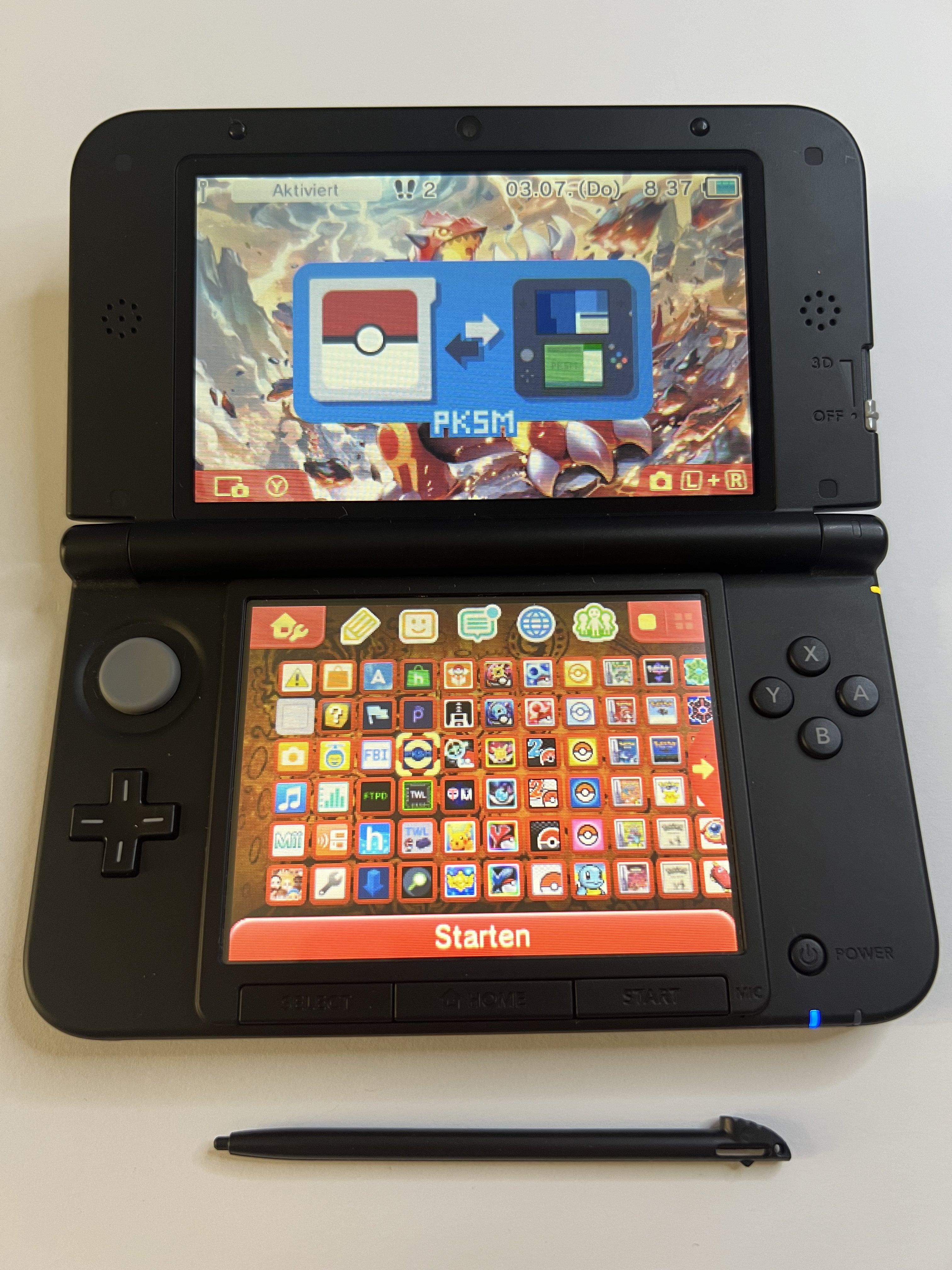 Nintendo 3DS XL Konsole rot CIB mit OVP, 128GB, Pokemon Bank, Poke Mover & vielen Extras