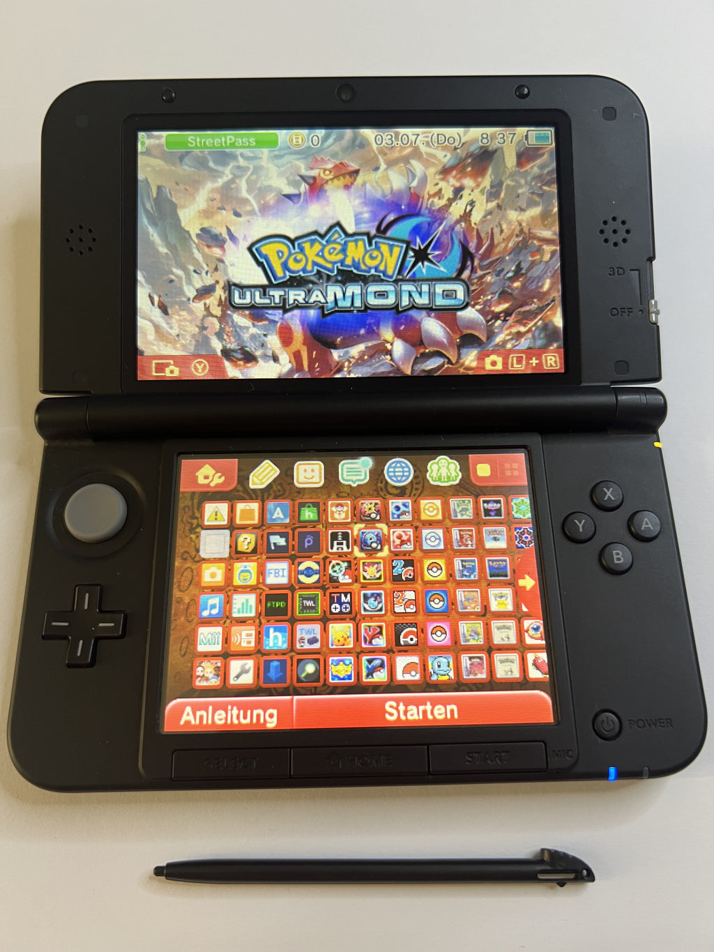 Nintendo 3DS XL Konsole rot CIB mit OVP, 128GB, Pokemon Bank, Poke Mover & vielen Extras