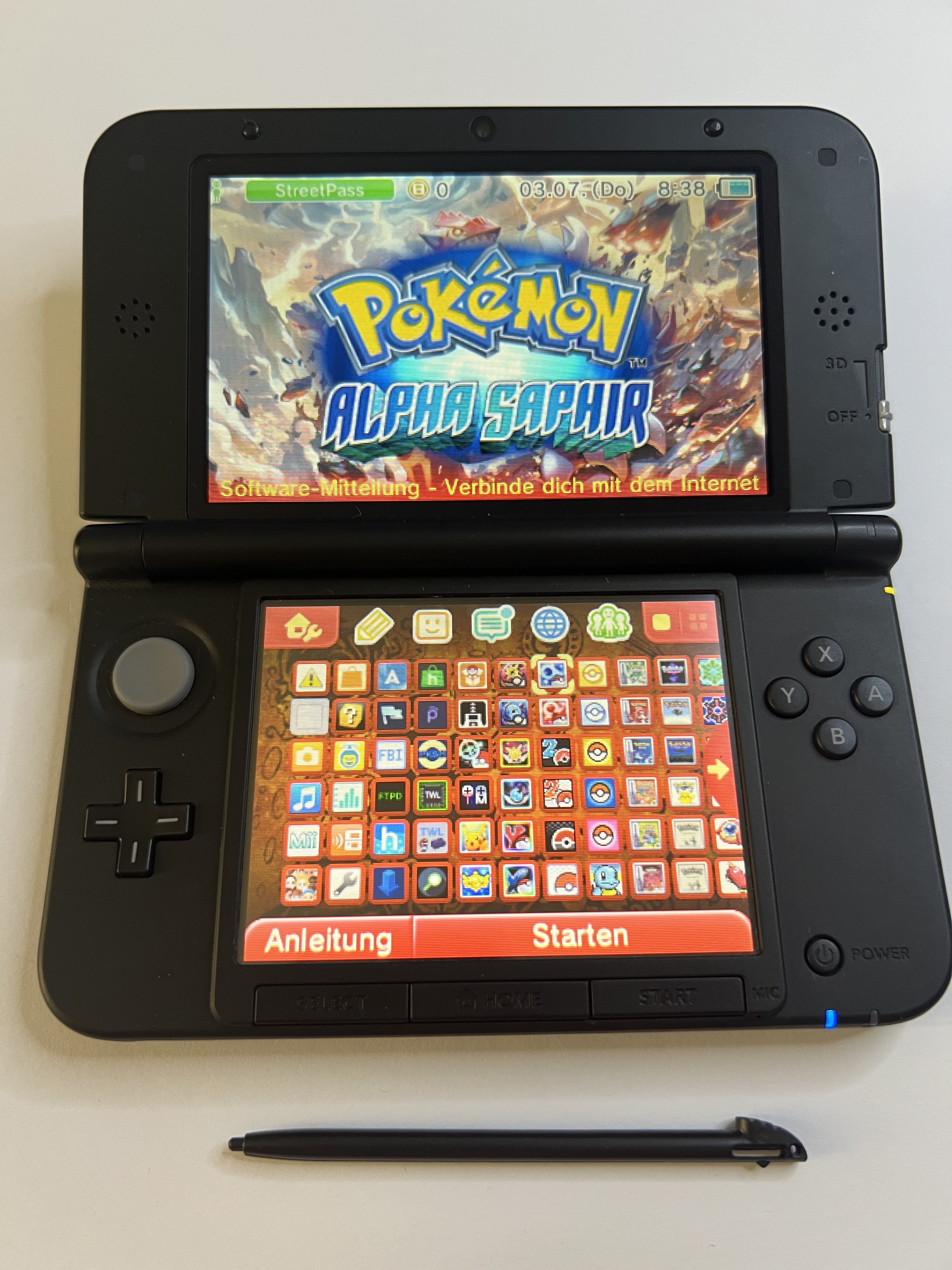 Nintendo 3DS XL Konsole rot CIB mit OVP, 128GB, Pokemon Bank, Poke Mover & vielen Extras