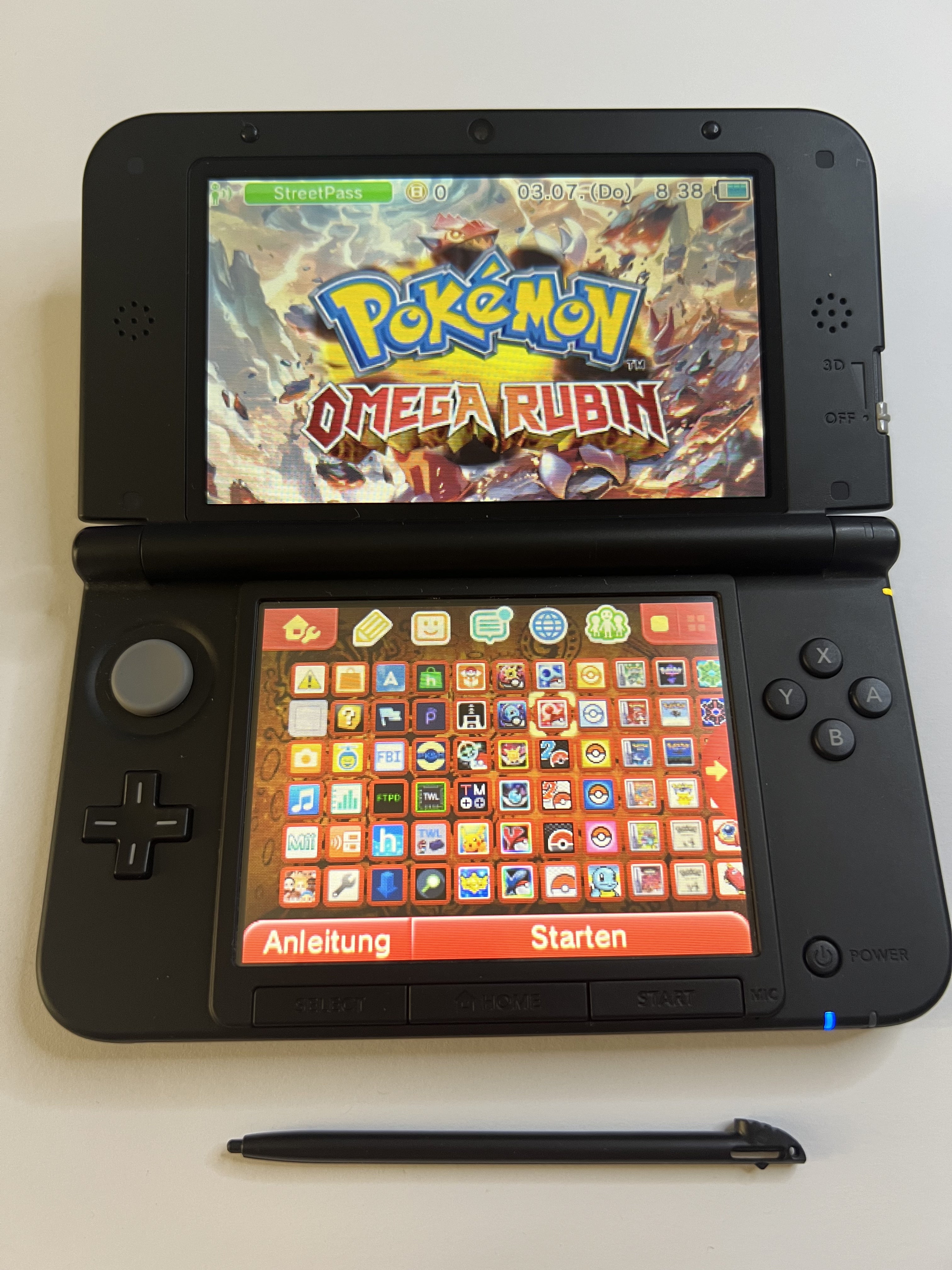 Nintendo 3DS XL Konsole rot CIB mit OVP, 128GB, Pokemon Bank, Poke Mover & vielen Extras