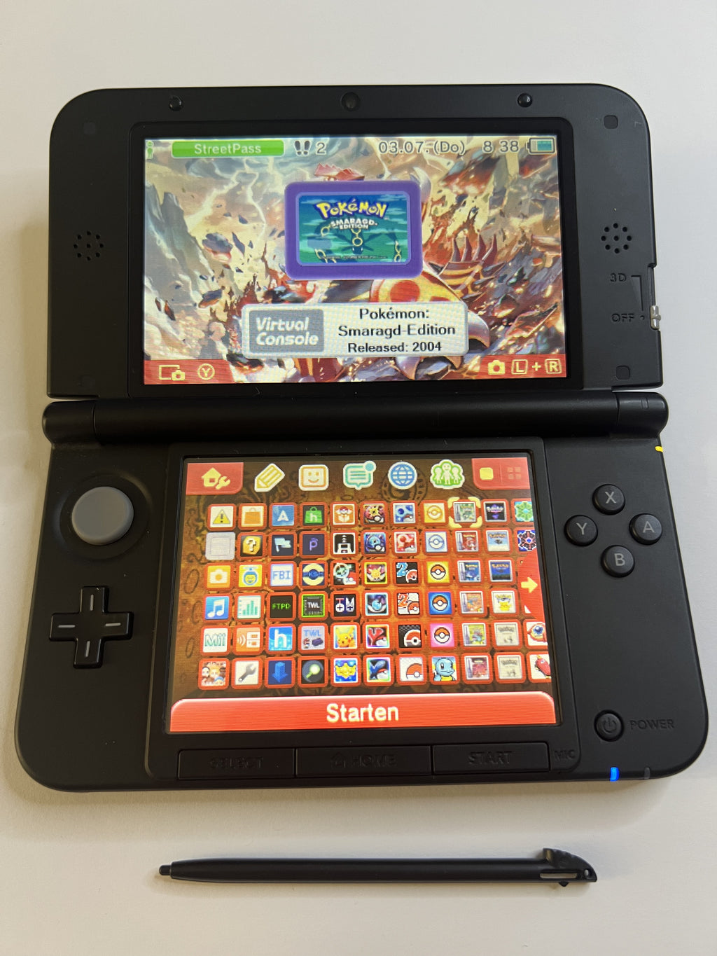 Nintendo 3DS XL Konsole rot CIB mit OVP, 128GB, Pokemon Bank, Poke Mover & vielen Extras