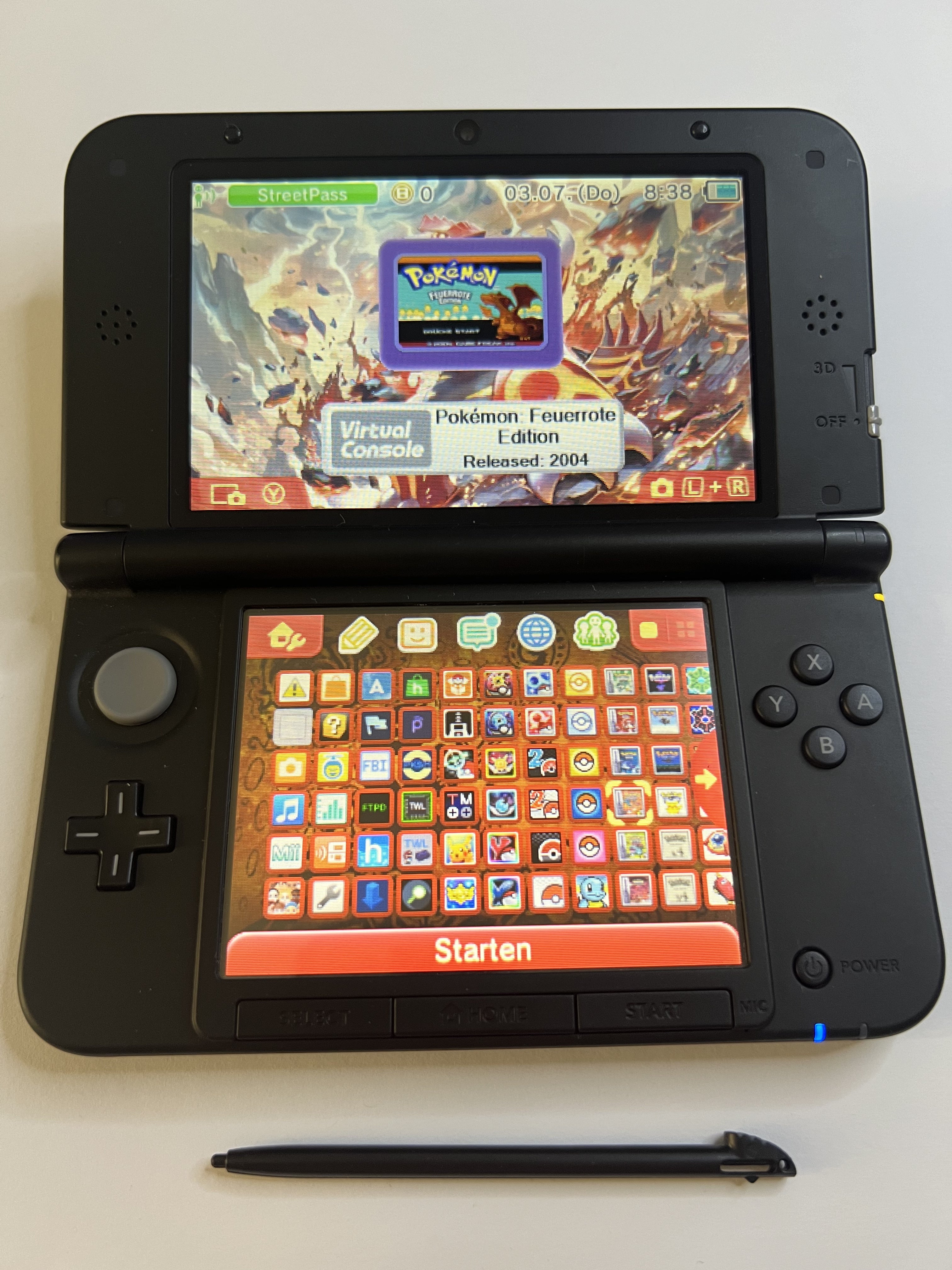 Nintendo 3DS XL Konsole rot CIB mit OVP, 128GB, Pokemon Bank, Poke Mover & vielen Extras