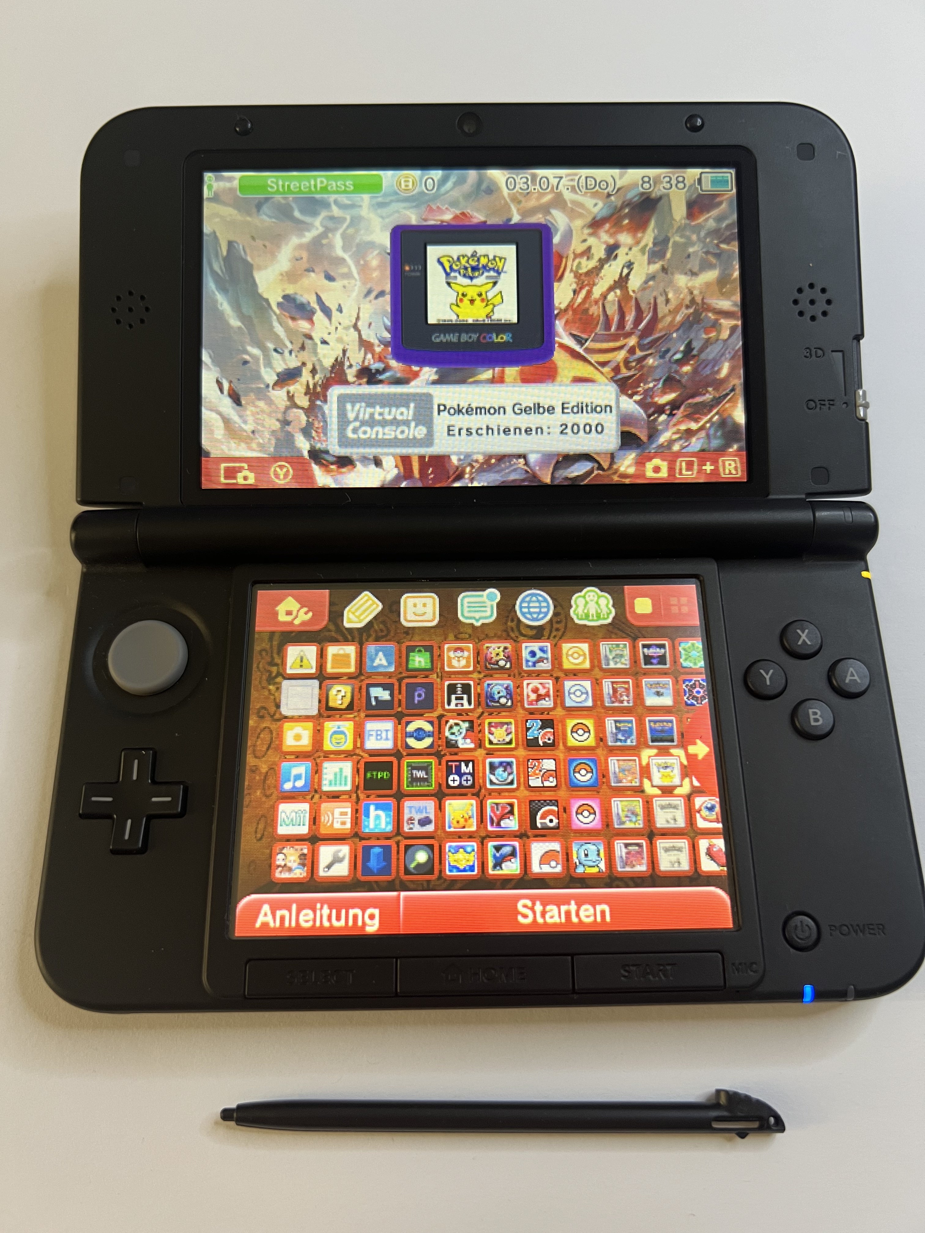 Nintendo 3DS XL Konsole rot CIB mit OVP, 128GB, Pokemon Bank, Poke Mover & vielen Extras