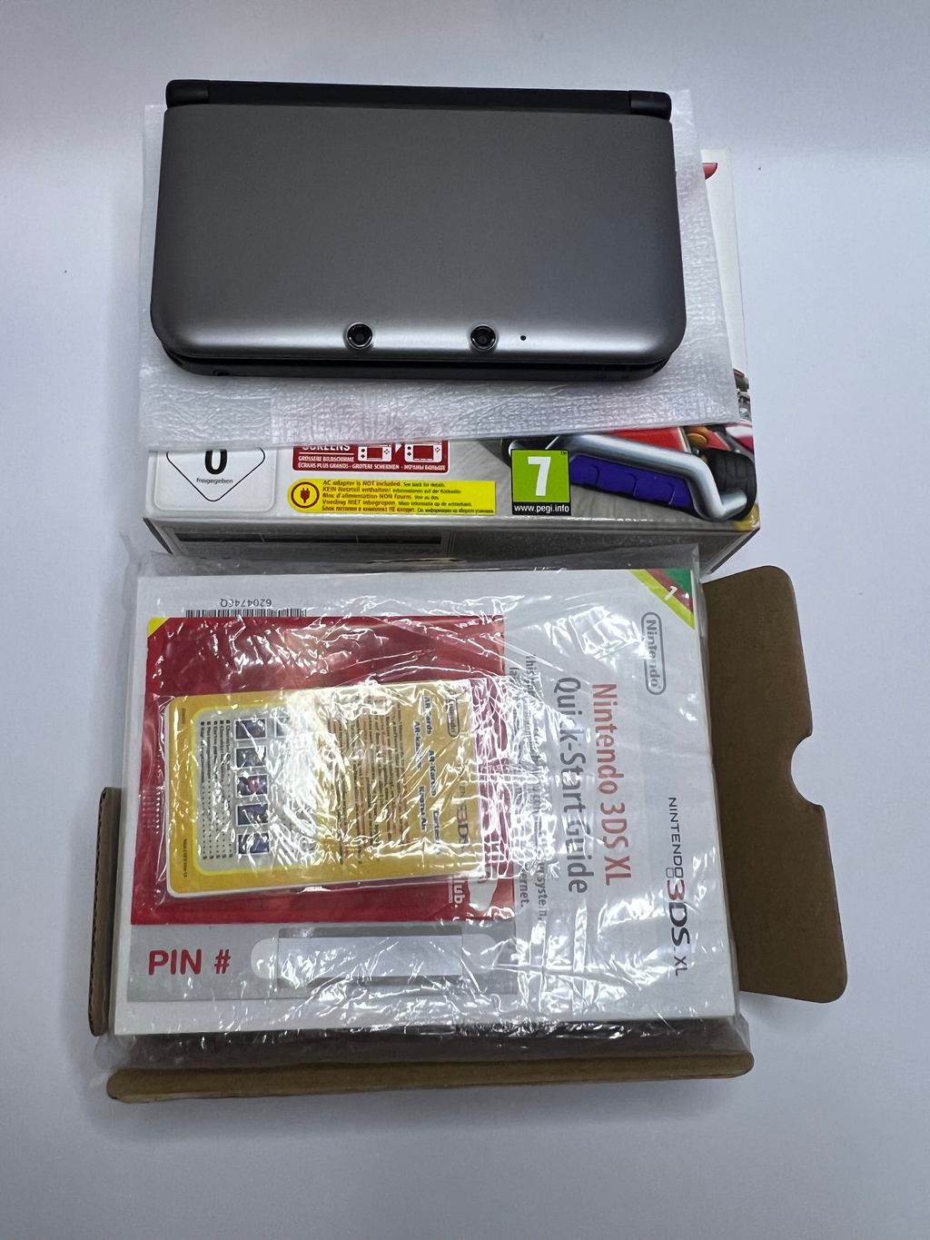 Nintendo 3DS XL Konsole silber in OVP CIB mit 128GB, Pokemon Bank, Poke Mover & vielen Extras