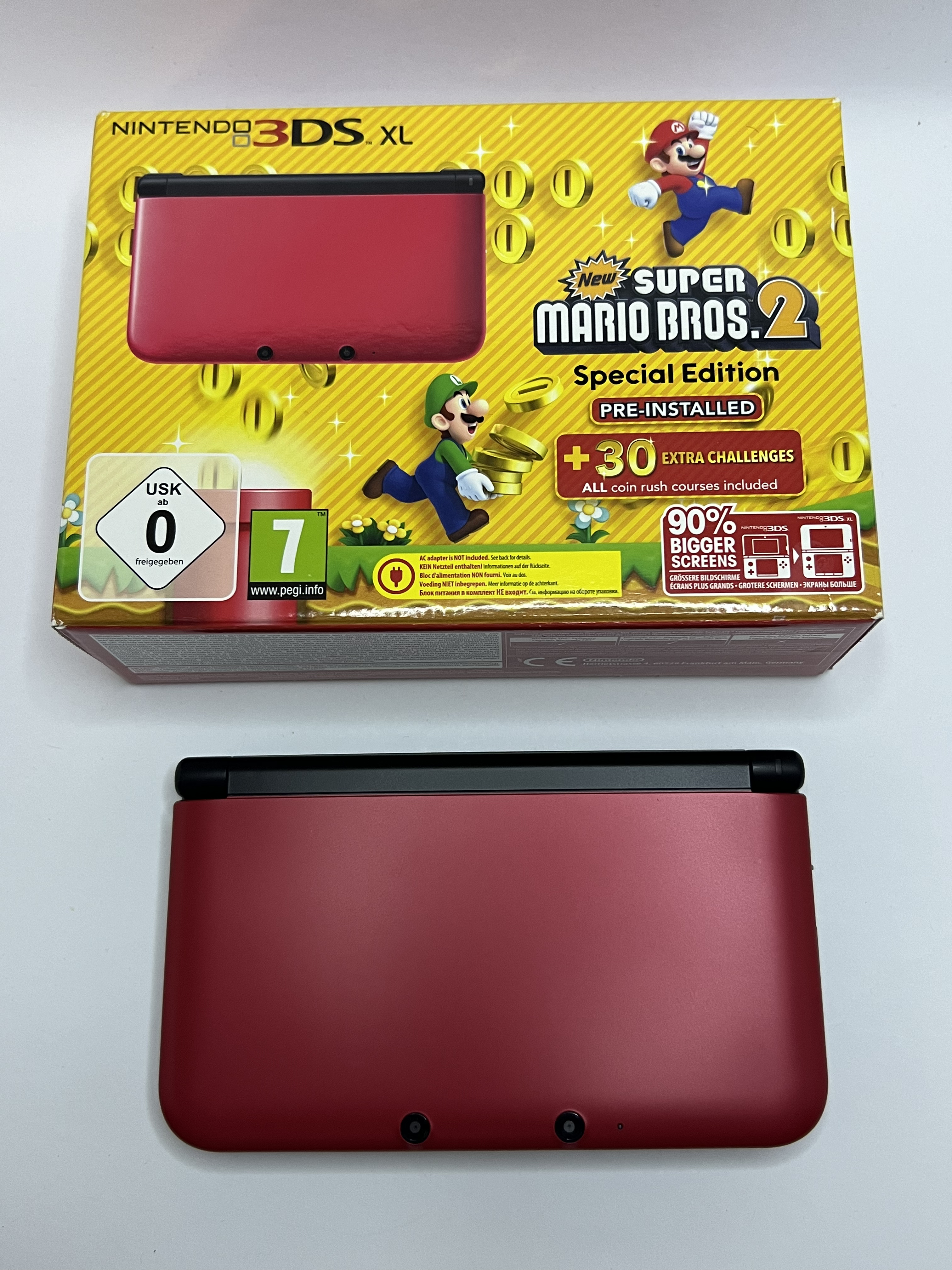 Nintendo 3DS XL Konsole rot CIB mit OVP, 128GB, Pokemon Bank, Poke Mover & vielen Extras