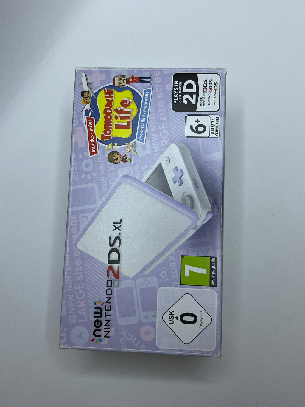 Nintendo New 2DS XL Konsole weiß violett lavendel lila in OVP CIB mit 128GB, Pokemon Bank, Poke Mover & vielen Extras