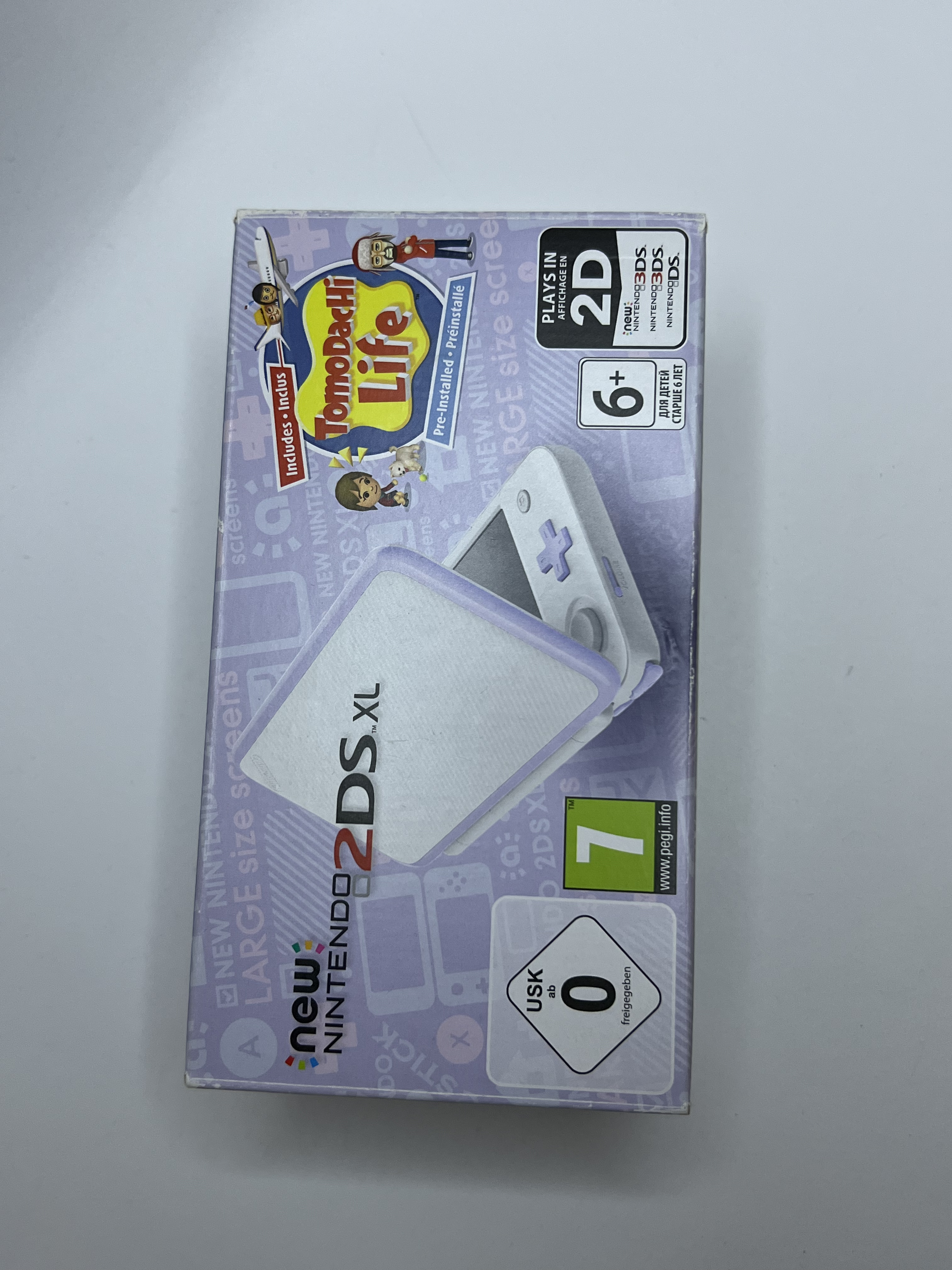 Nintendo New 2DS XL Konsole weiß violett lavendel lila in OVP CIB mit 128GB, Pokemon Bank, Poke Mover & vielen Extras