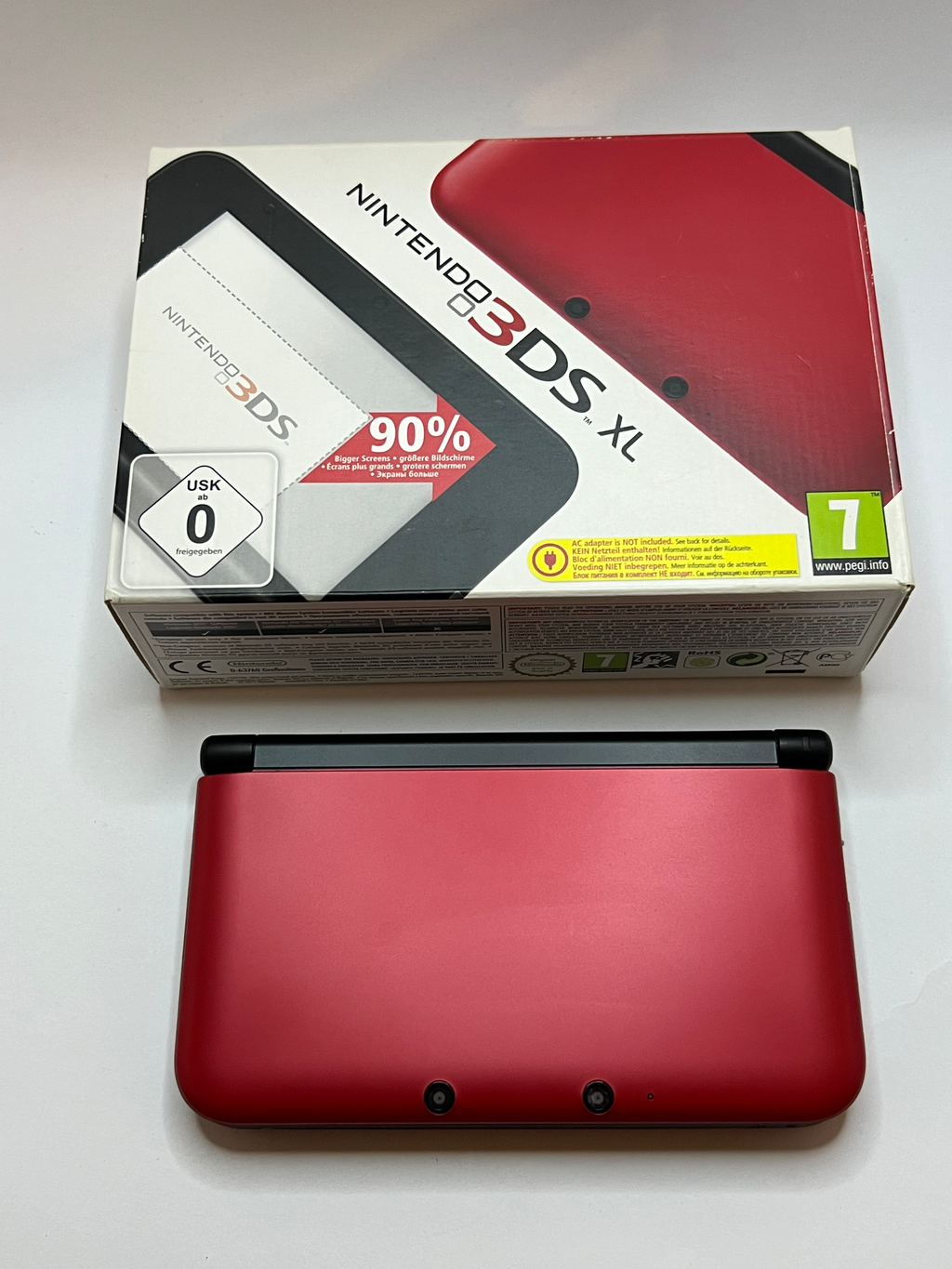 Nintendo 3DS XL Konsole rot CIB mit OVP, 128GB, Pokemon Bank, Poke Mover & vielen Extras