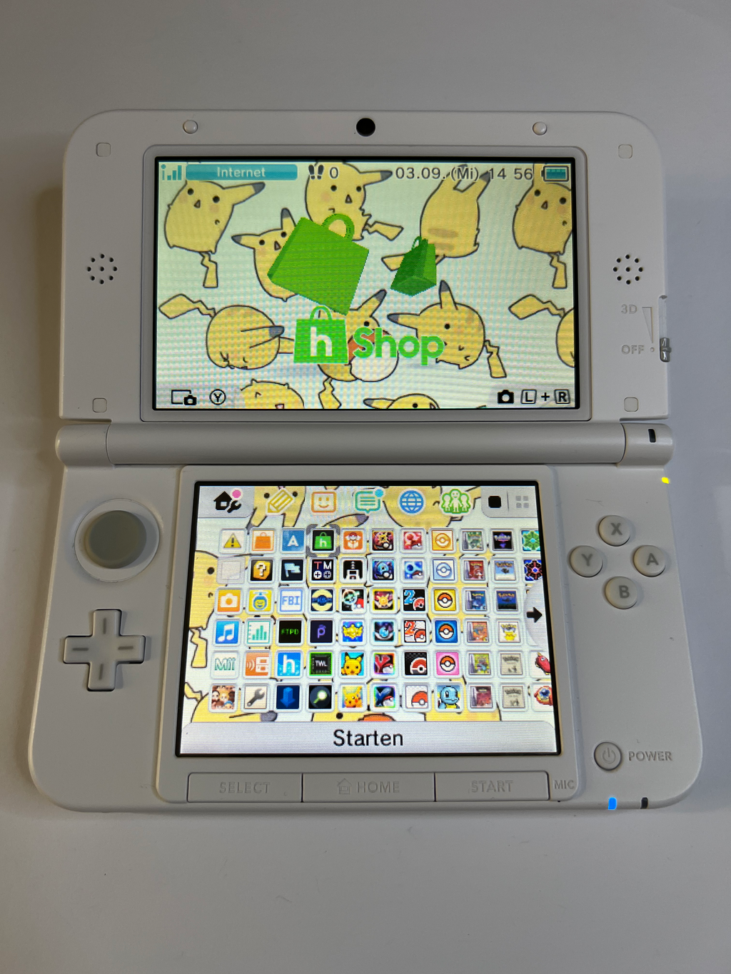 Nintendo 3DS XL Konsole in weiss mit 128GB, Pokemon Bank, Poke Mover & vielen Extras