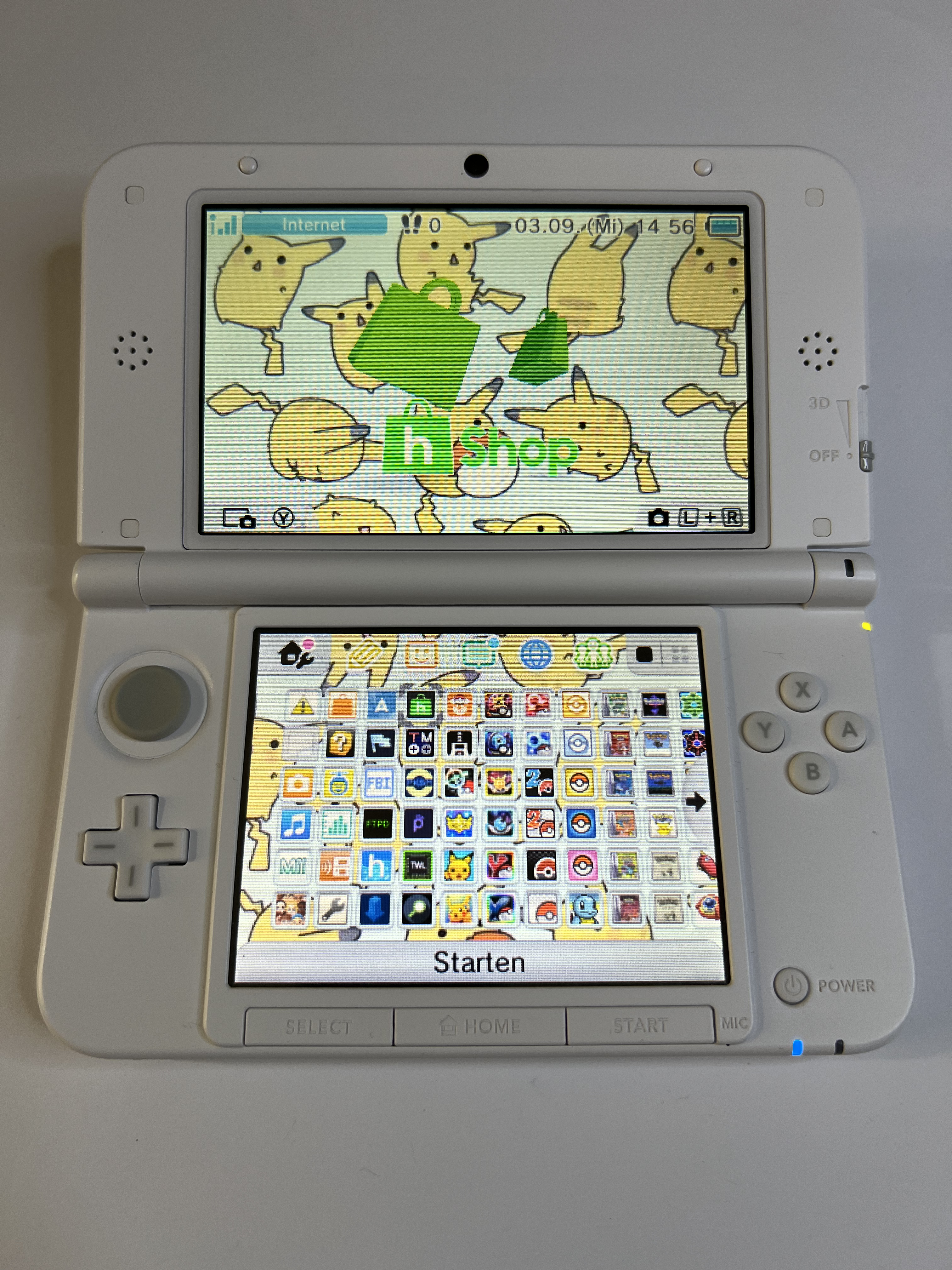 Nintendo 3DS XL Konsole in weiss mit 128GB, Pokemon Bank, Poke Mover & vielen Extras