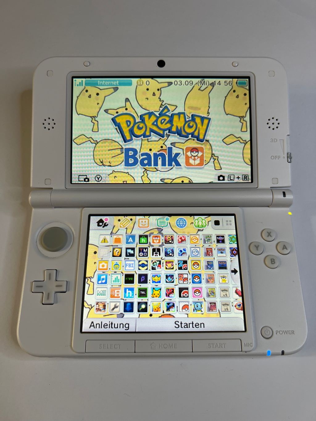 Nintendo 3DS XL Konsole in weiss mit 128GB, Pokemon Bank, Poke Mover & vielen Extras