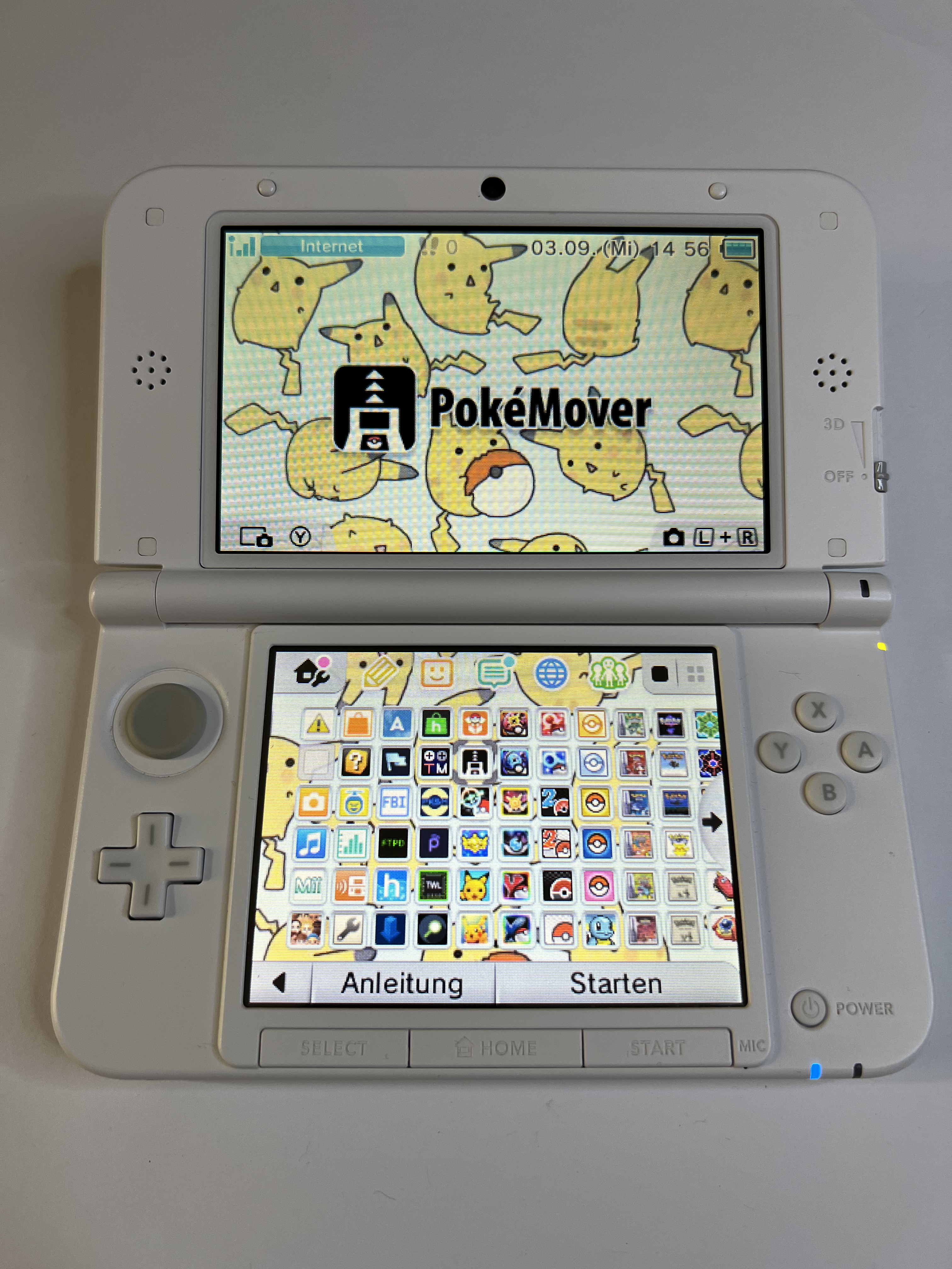 Nintendo 3DS XL Konsole in weiss mit 128GB, Pokemon Bank, Poke Mover & vielen Extras