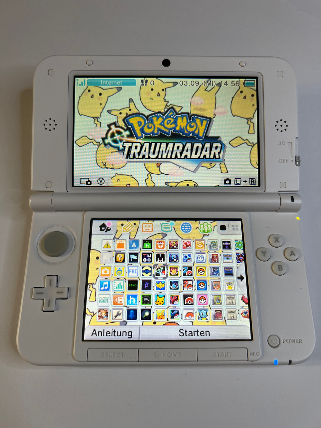 Nintendo 3DS XL Konsole in weiss mit 128GB, Pokemon Bank, Poke Mover & vielen Extras