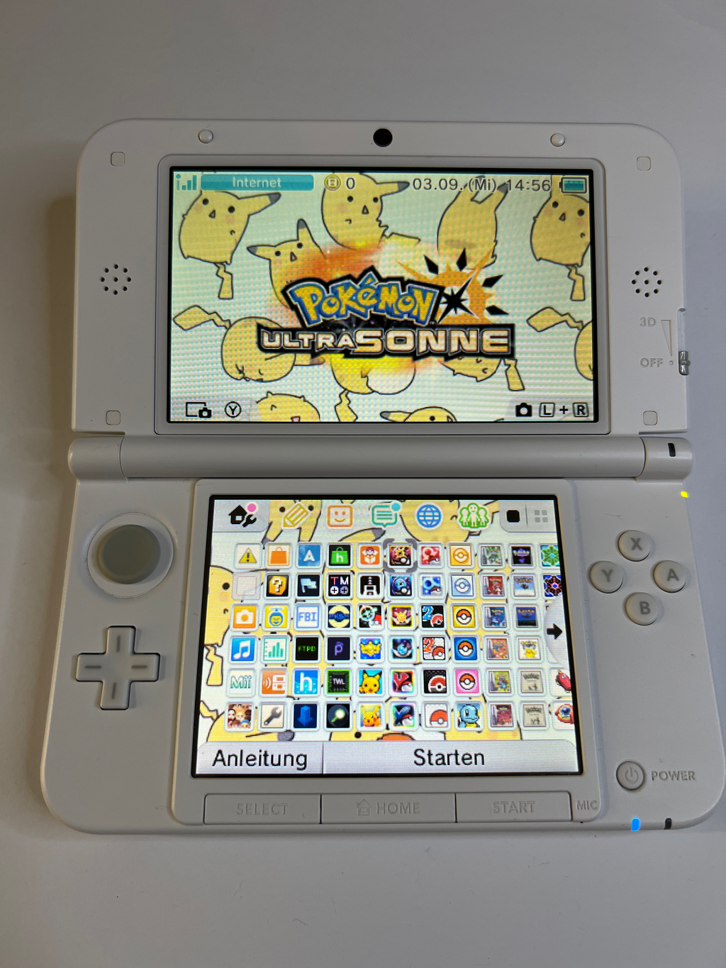 Nintendo 3DS XL Konsole in weiss mit 128GB, Pokemon Bank, Poke Mover & vielen Extras