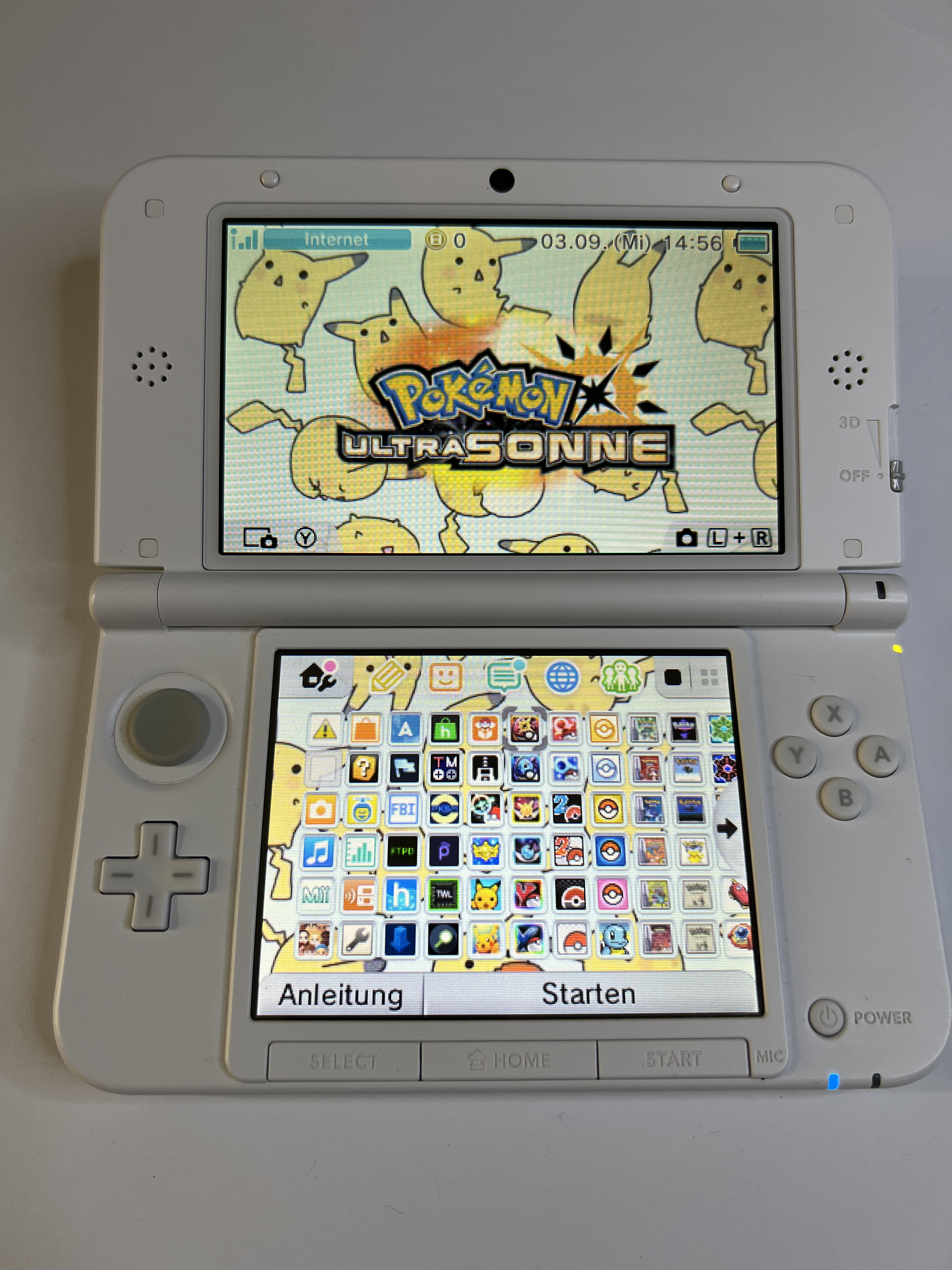 Nintendo 3DS XL Konsole in weiss mit 128GB, Pokemon Bank, Poke Mover & vielen Extras
