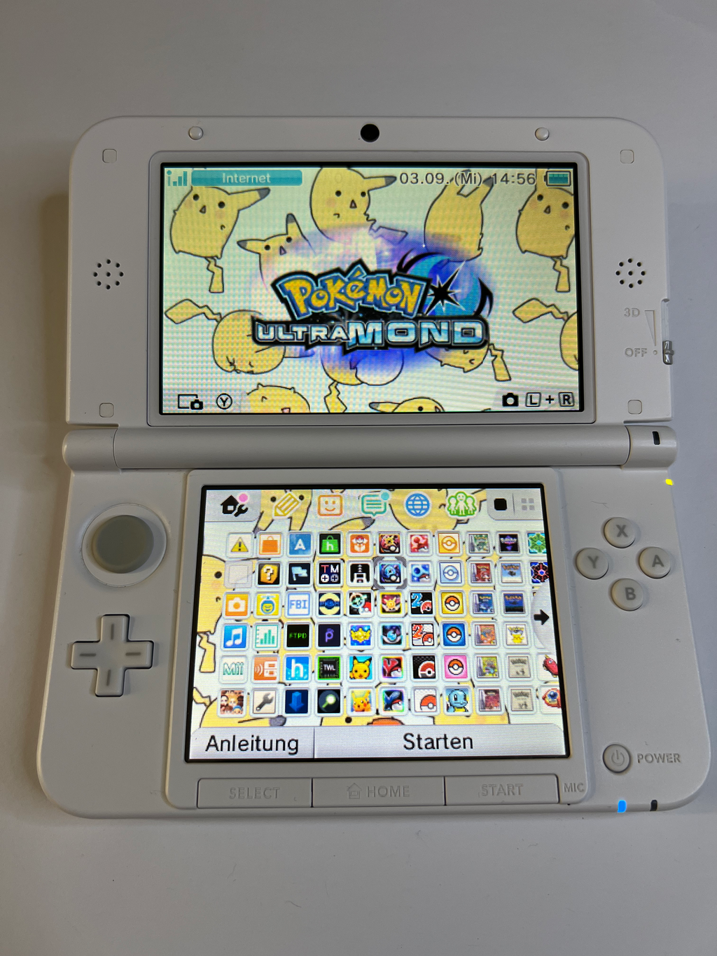 Nintendo 3DS XL Konsole in weiss mit 128GB, Pokemon Bank, Poke Mover & vielen Extras