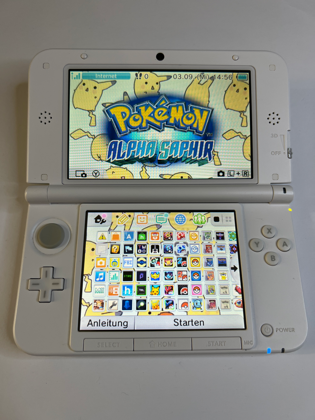 Nintendo 3DS XL Konsole in weiss mit 128GB, Pokemon Bank, Poke Mover & vielen Extras