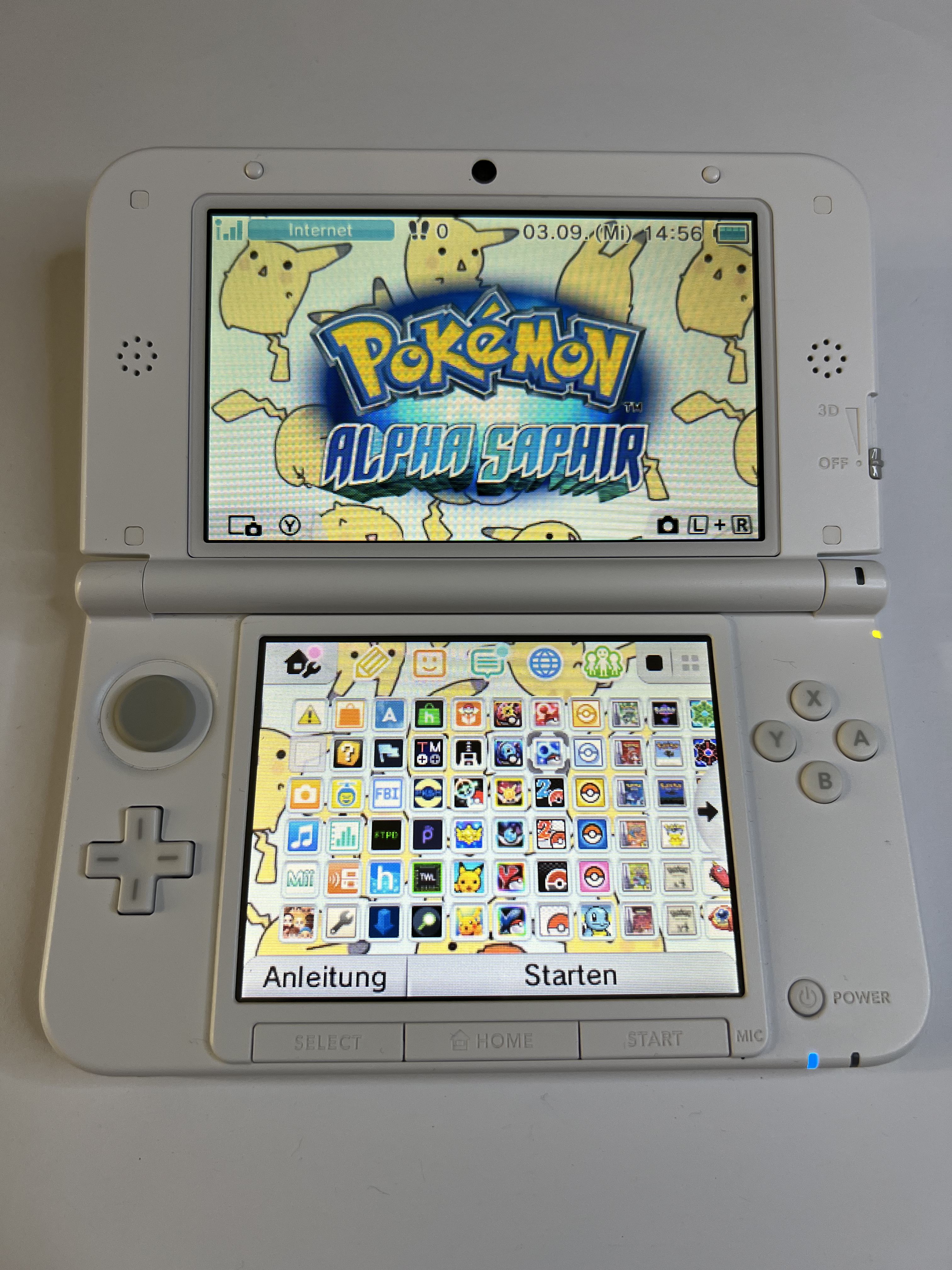 Nintendo 3DS XL Konsole in weiss mit 128GB, Pokemon Bank, Poke Mover & vielen Extras