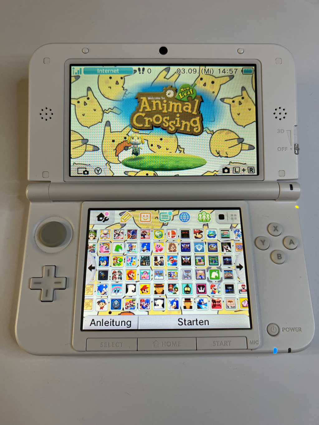 Nintendo 3DS XL Konsole in weiss mit 128GB, Pokemon Bank, Poke Mover & vielen Extras
