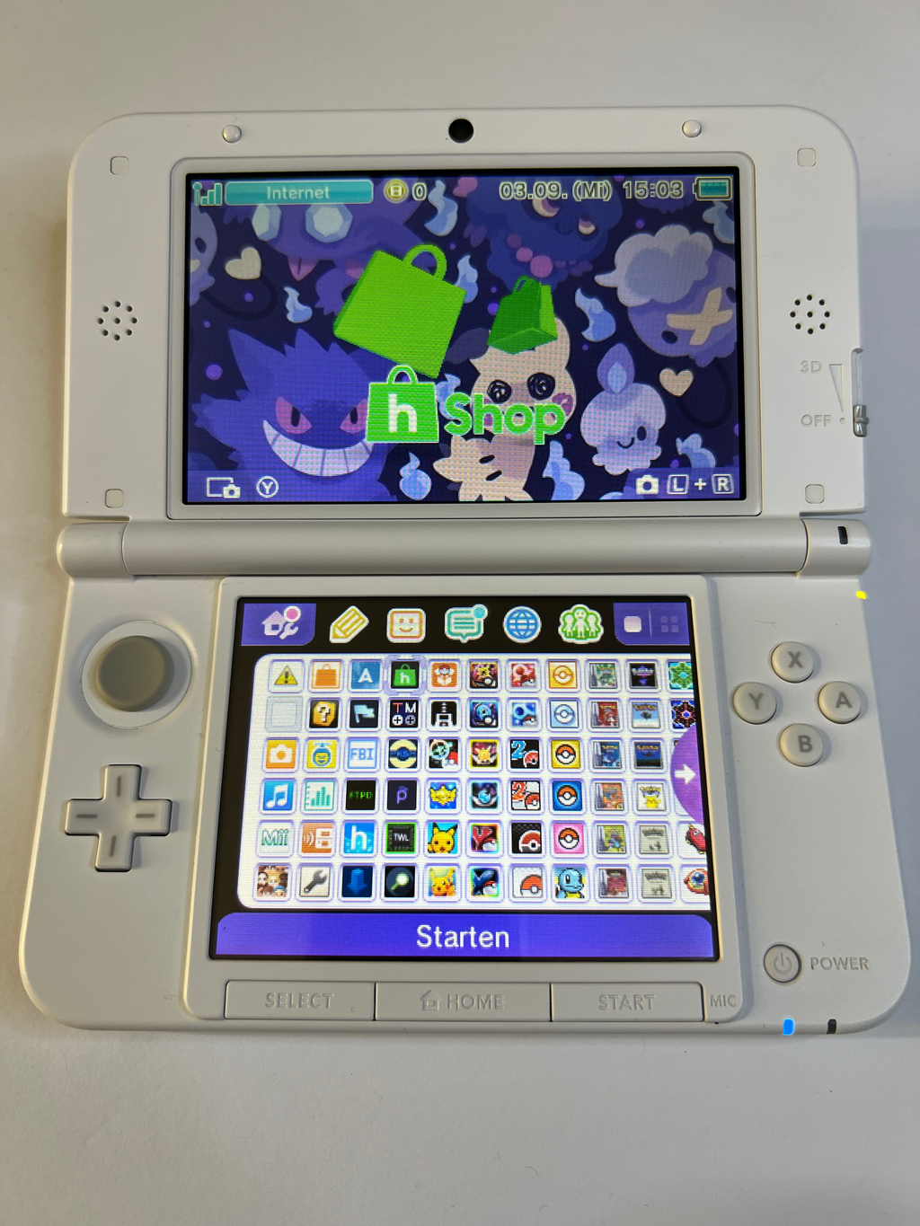 Nintendo 3DS XL Konsole weiß mit 128GB, Pokemon Bank, Poke Mover & vielen Extras