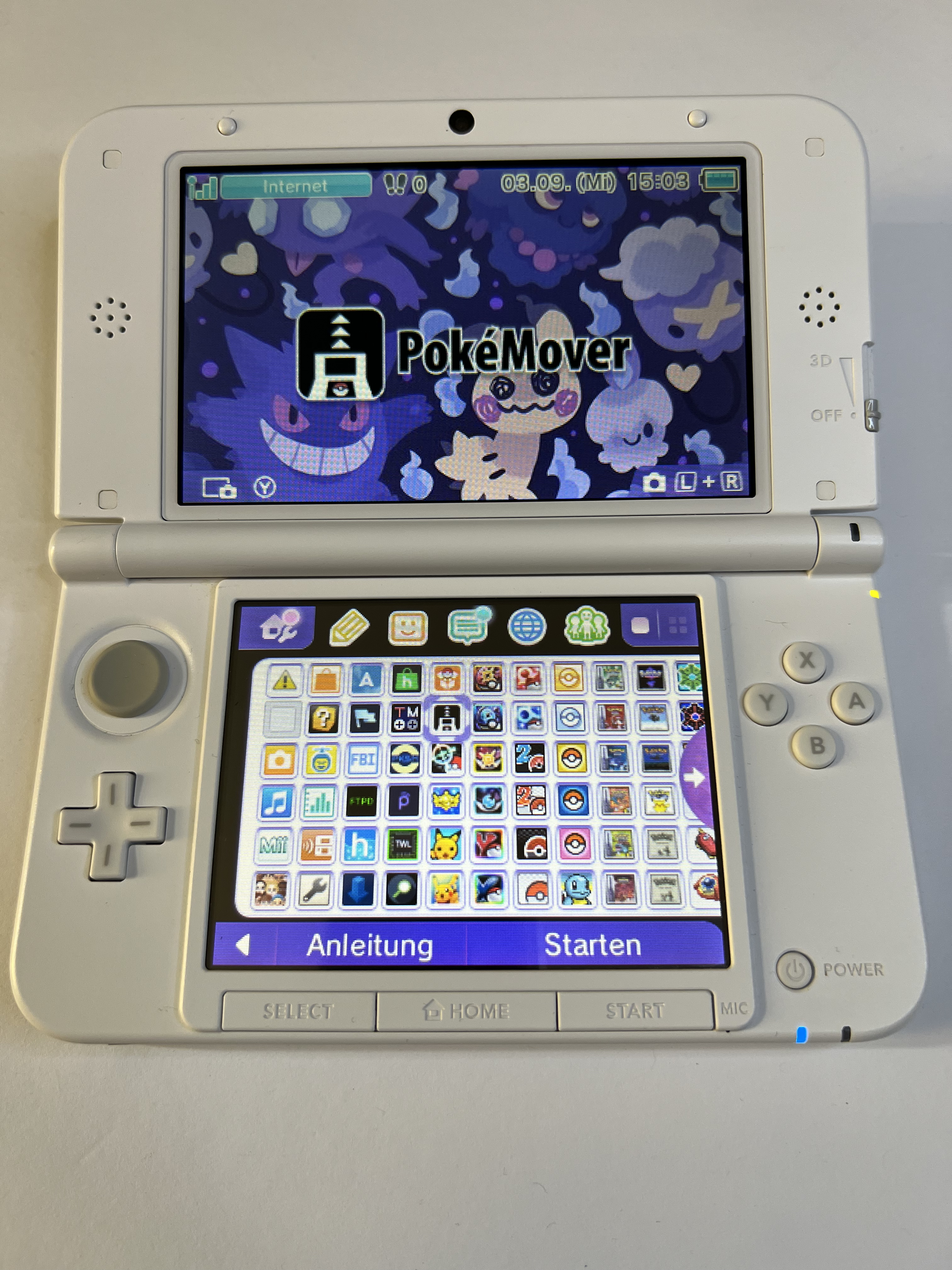 Nintendo 3DS XL Konsole weiß mit 128GB, Pokemon Bank, Poke Mover & vielen Extras