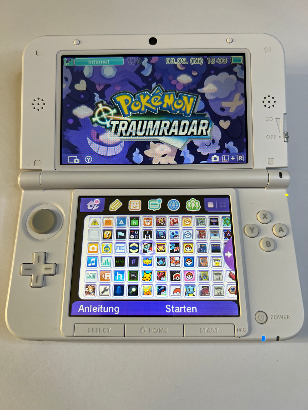 Nintendo 3DS XL Konsole weiß mit 128GB, Pokemon Bank, Poke Mover & vielen Extras