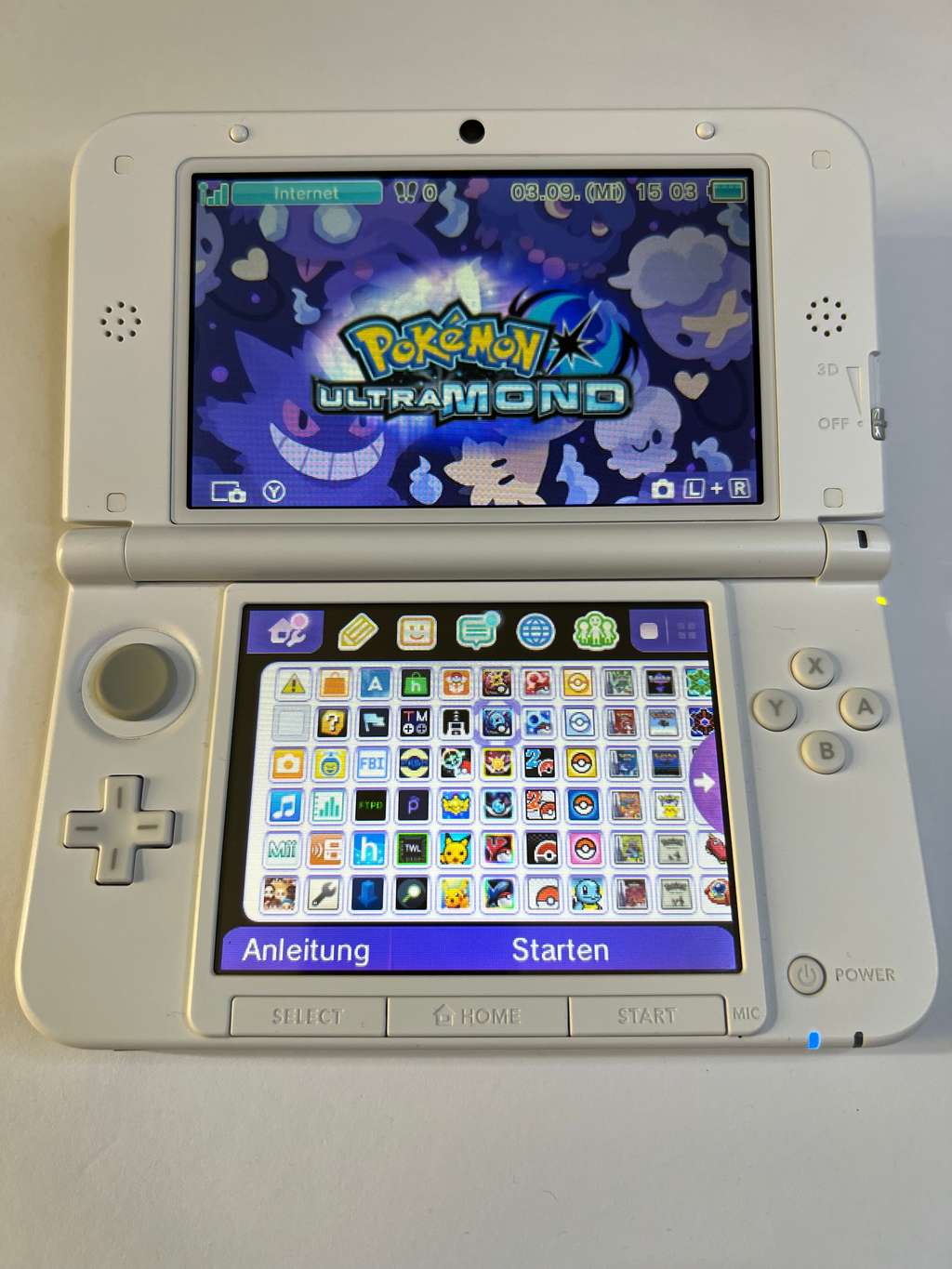 Nintendo 3DS XL Konsole weiß mit 128GB, Pokemon Bank, Poke Mover & vielen Extras