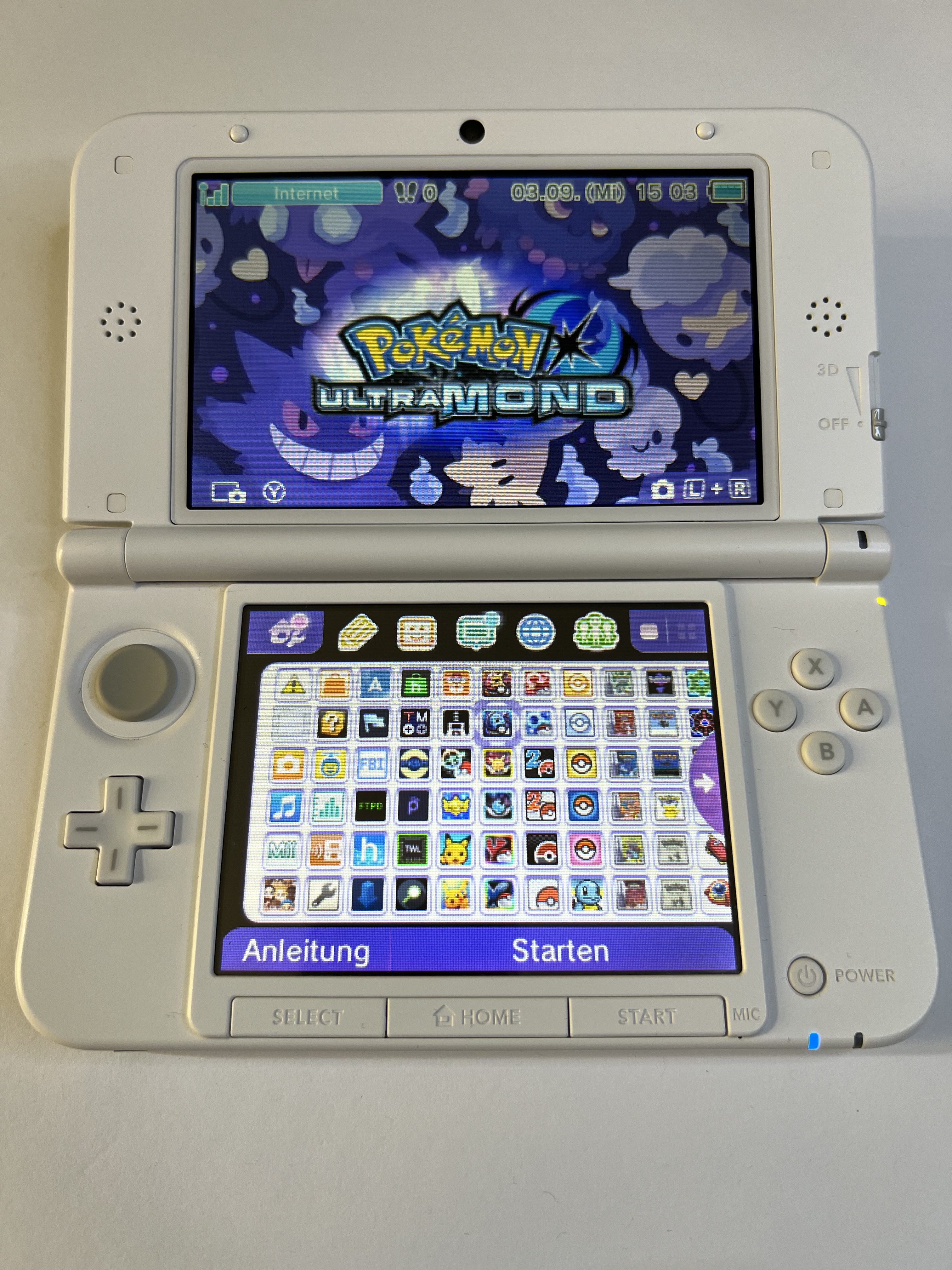 Nintendo 3DS XL Konsole weiß mit 128GB, Pokemon Bank, Poke Mover & vielen Extras