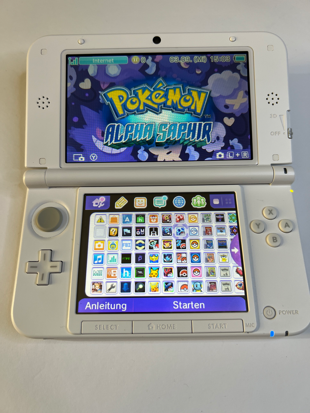 Nintendo 3DS XL Konsole weiß mit 128GB, Pokemon Bank, Poke Mover & vielen Extras