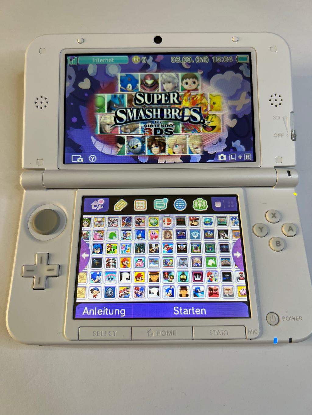Nintendo 3DS XL Konsole weiß mit 128GB, Pokemon Bank, Poke Mover & vielen Extras