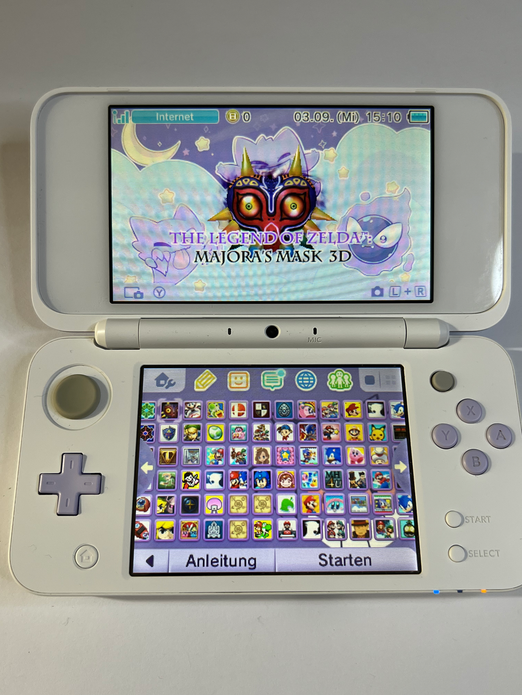 Nintendo New 2DS XL Konsole in weiß lavendel lila mit 128GB, Pokemon Bank, Poke Mover & vielen Extras
