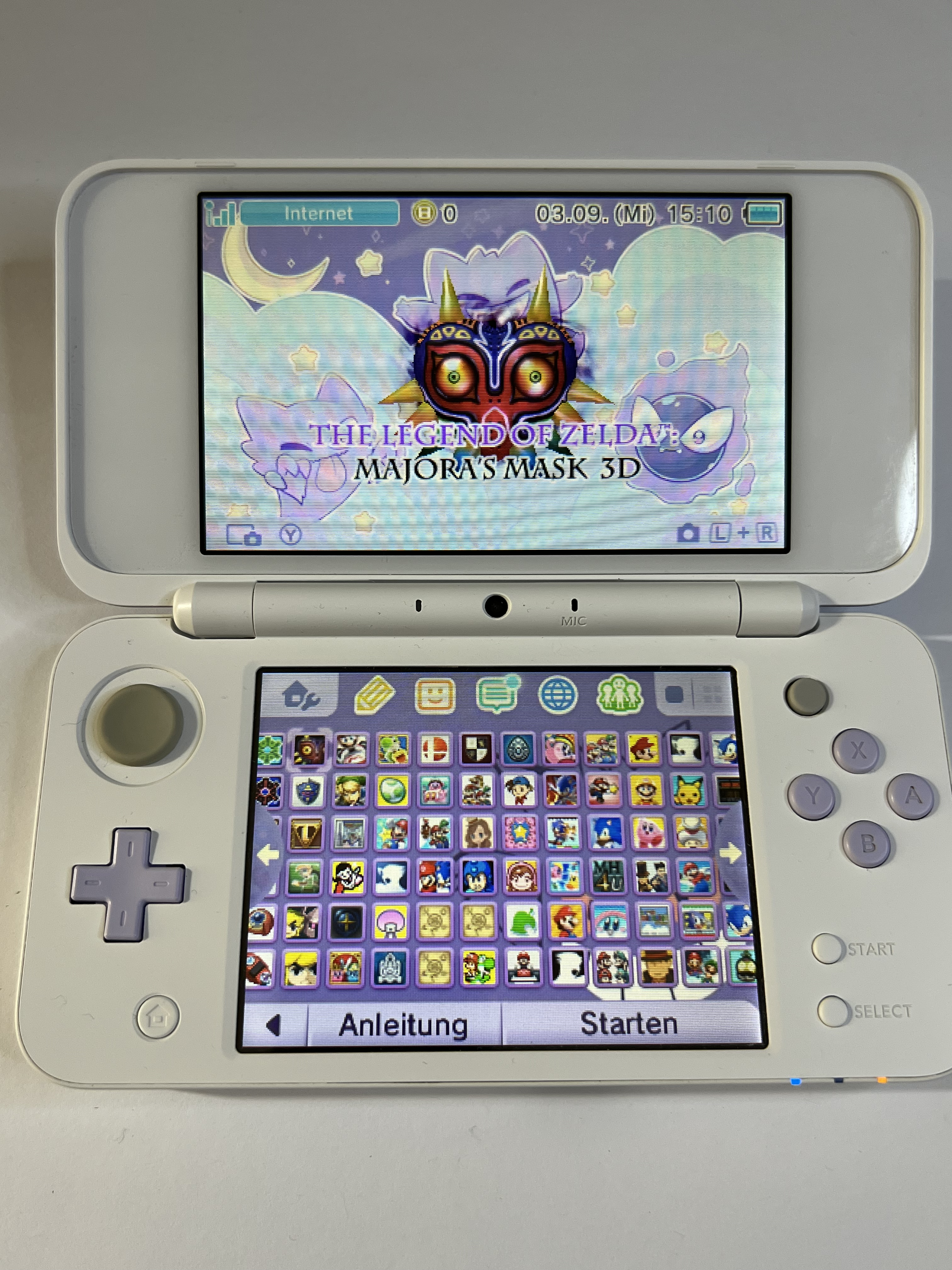 Nintendo New 2DS XL Konsole in weiß lavendel lila mit 128GB, Pokemon Bank, Poke Mover & vielen Extras