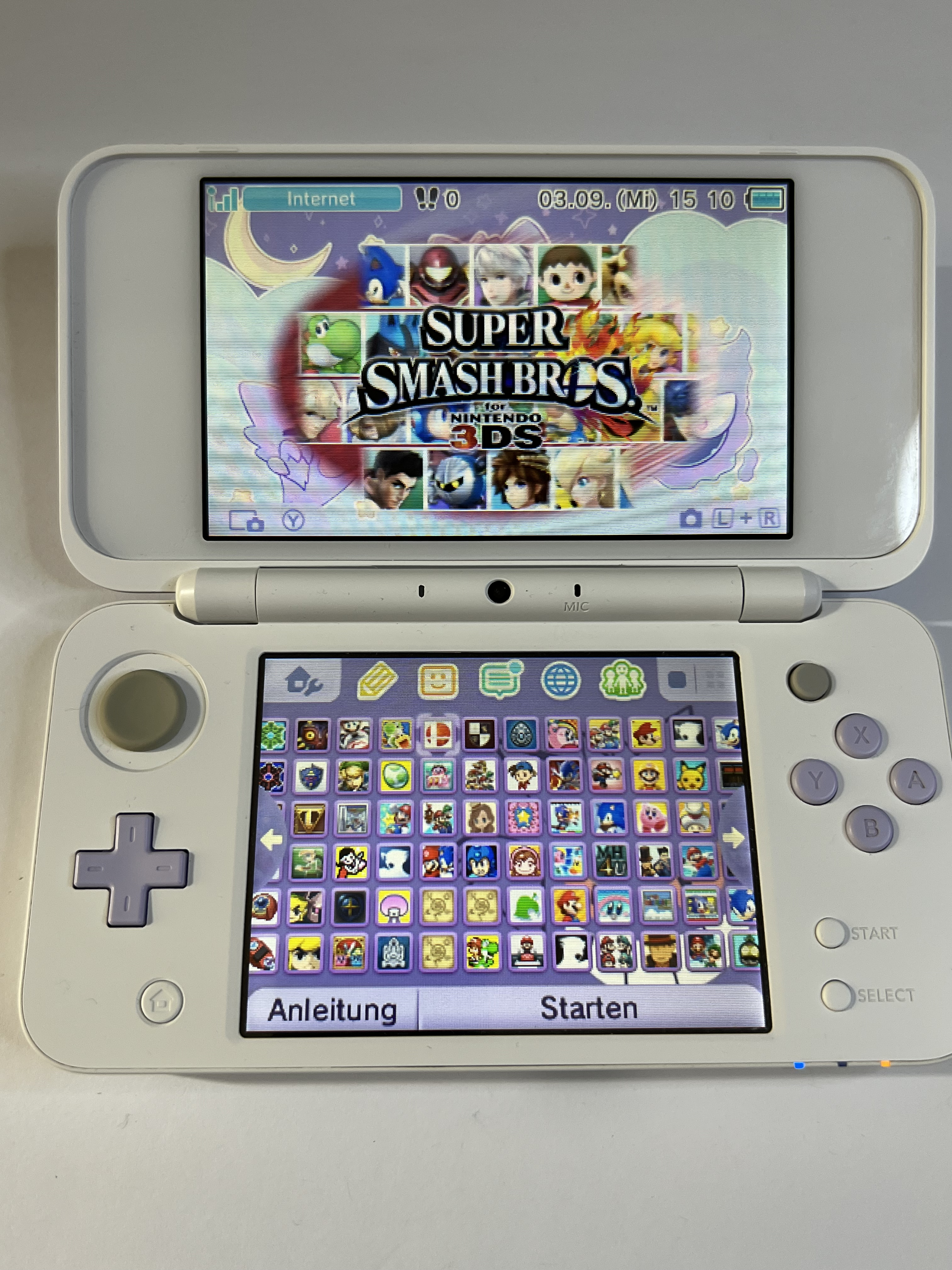 Nintendo New 2DS XL Konsole in weiß lavendel lila mit 128GB, Pokemon Bank, Poke Mover & vielen Extras
