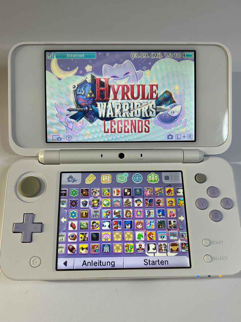 Nintendo New 2DS XL Konsole in weiß lavendel lila mit 128GB, Pokemon Bank, Poke Mover & vielen Extras