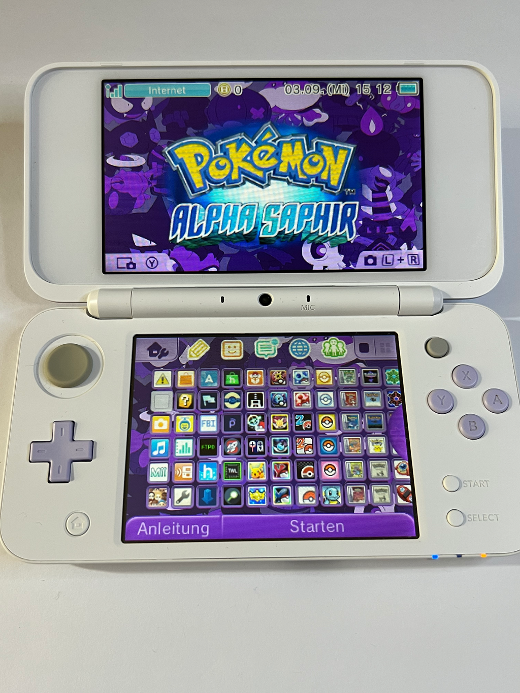 Nintendo New 2DS XL Konsole weiß violett lavendel lila in OVP CIB mit 128GB, Pokemon Bank, Poke Mover & vielen Extras