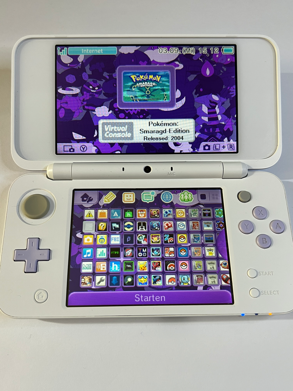 Nintendo New 2DS XL Konsole weiß violett lavendel lila in OVP CIB mit 128GB, Pokemon Bank, Poke Mover & vielen Extras