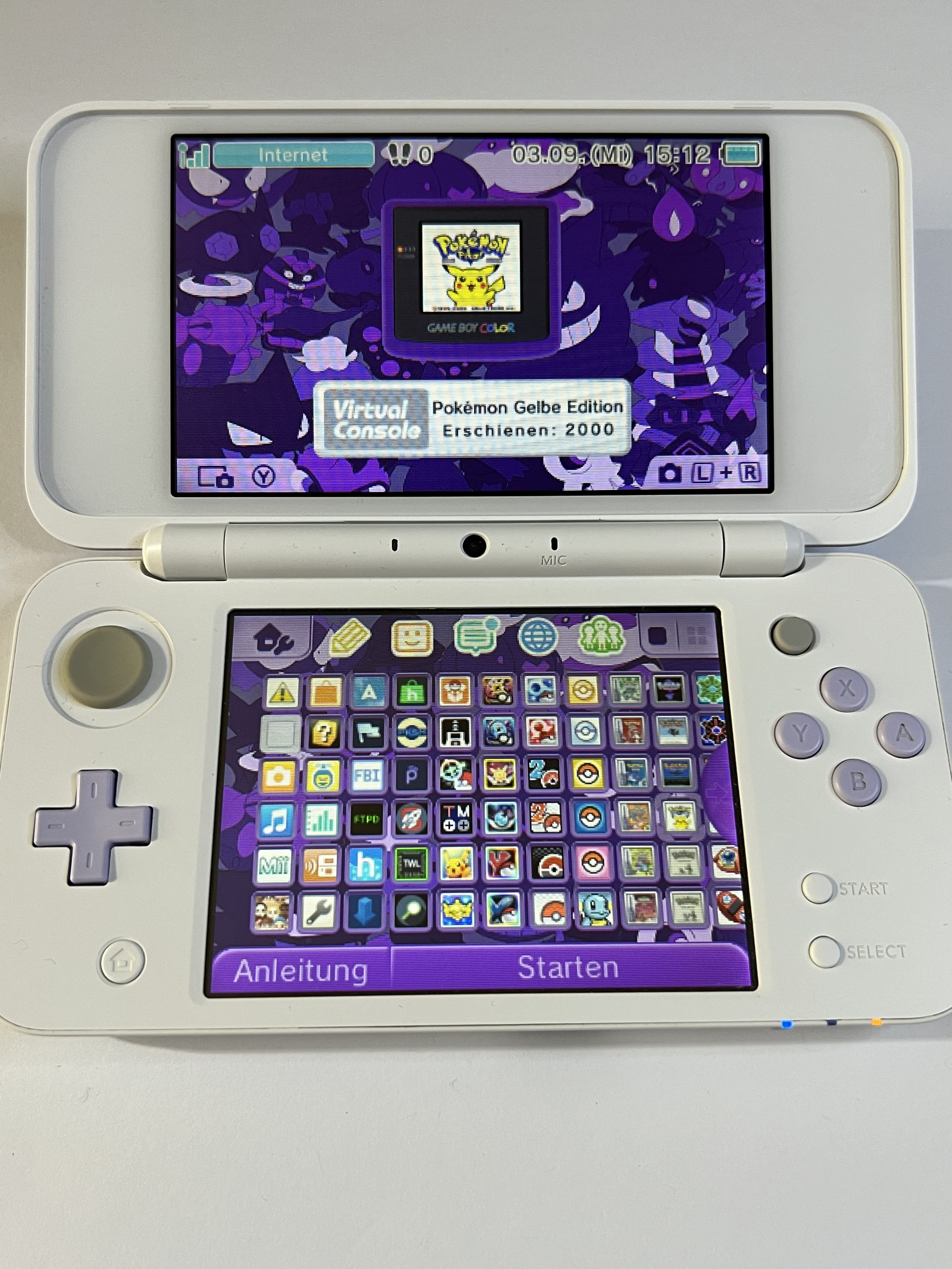 Nintendo New 2DS XL Konsole weiß violett lavendel lila in OVP CIB mit 128GB, Pokemon Bank, Poke Mover & vielen Extras