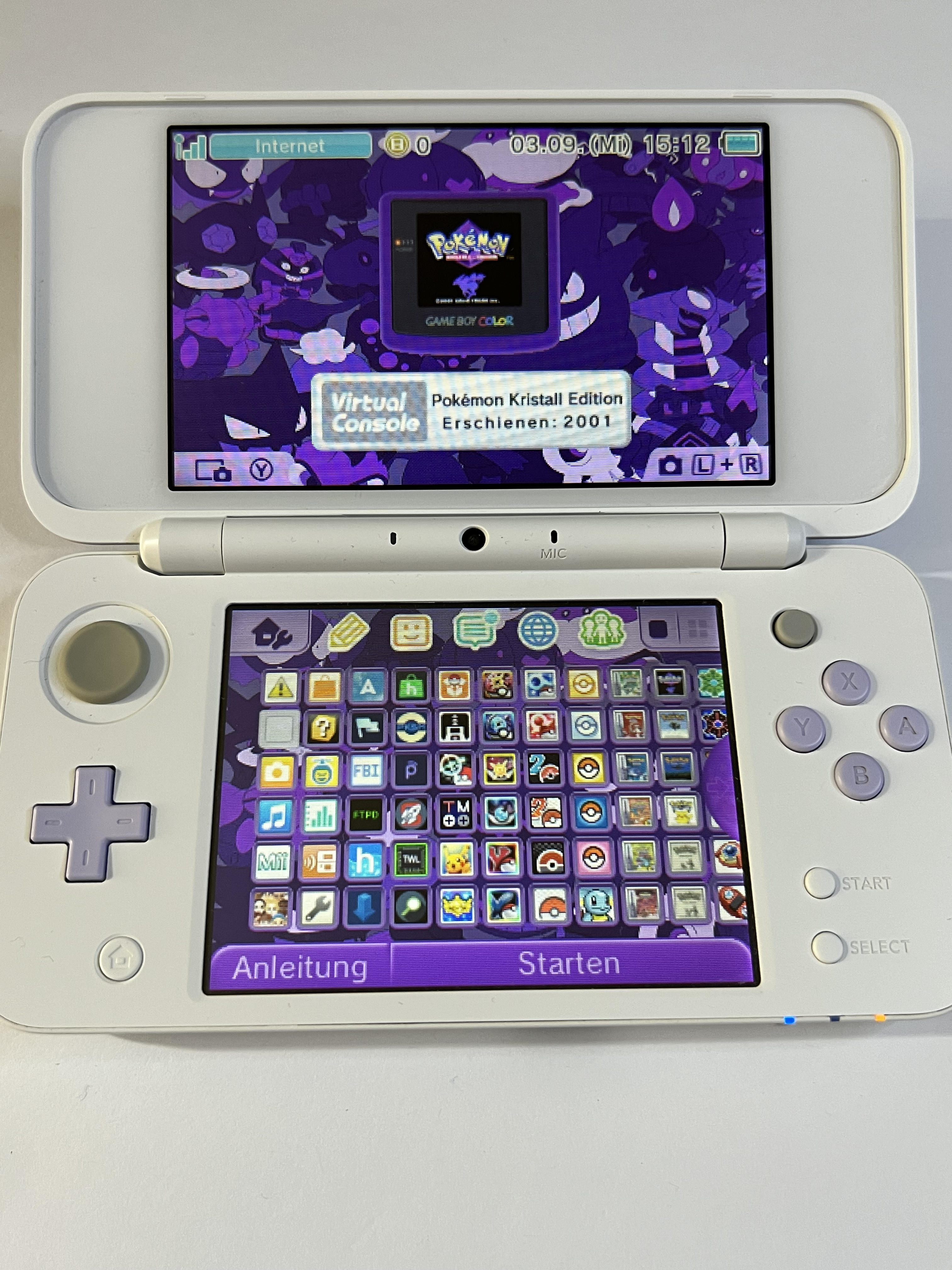 Nintendo New 2DS XL Konsole weiß violett lavendel lila in OVP CIB mit 128GB, Pokemon Bank, Poke Mover & vielen Extras