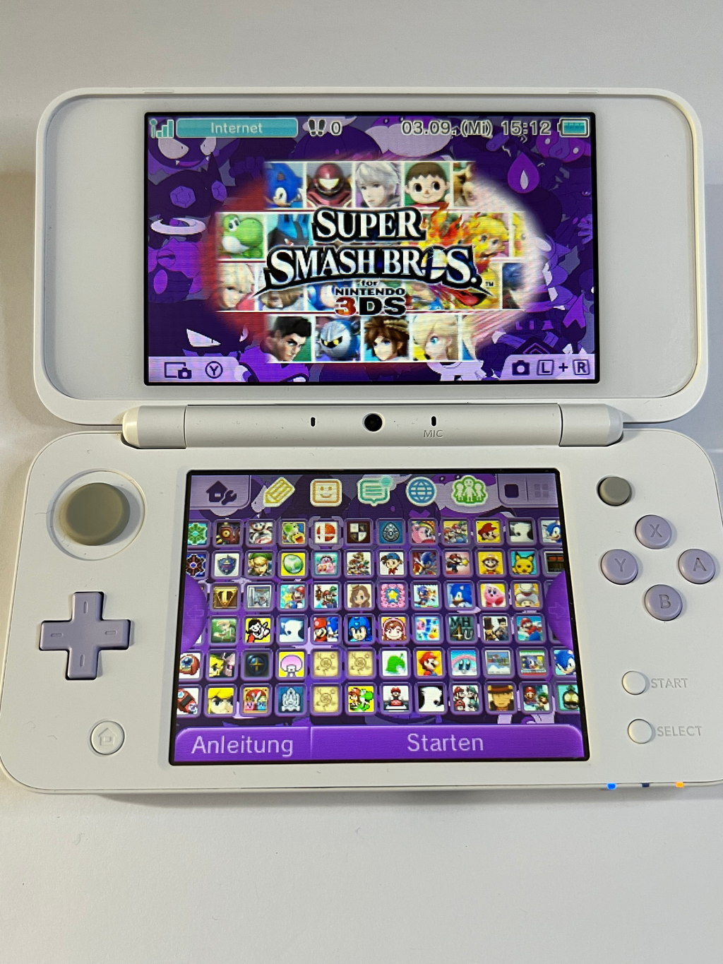 Nintendo New 2DS XL Konsole weiß violett lavendel lila in OVP CIB mit 128GB, Pokemon Bank, Poke Mover & vielen Extras