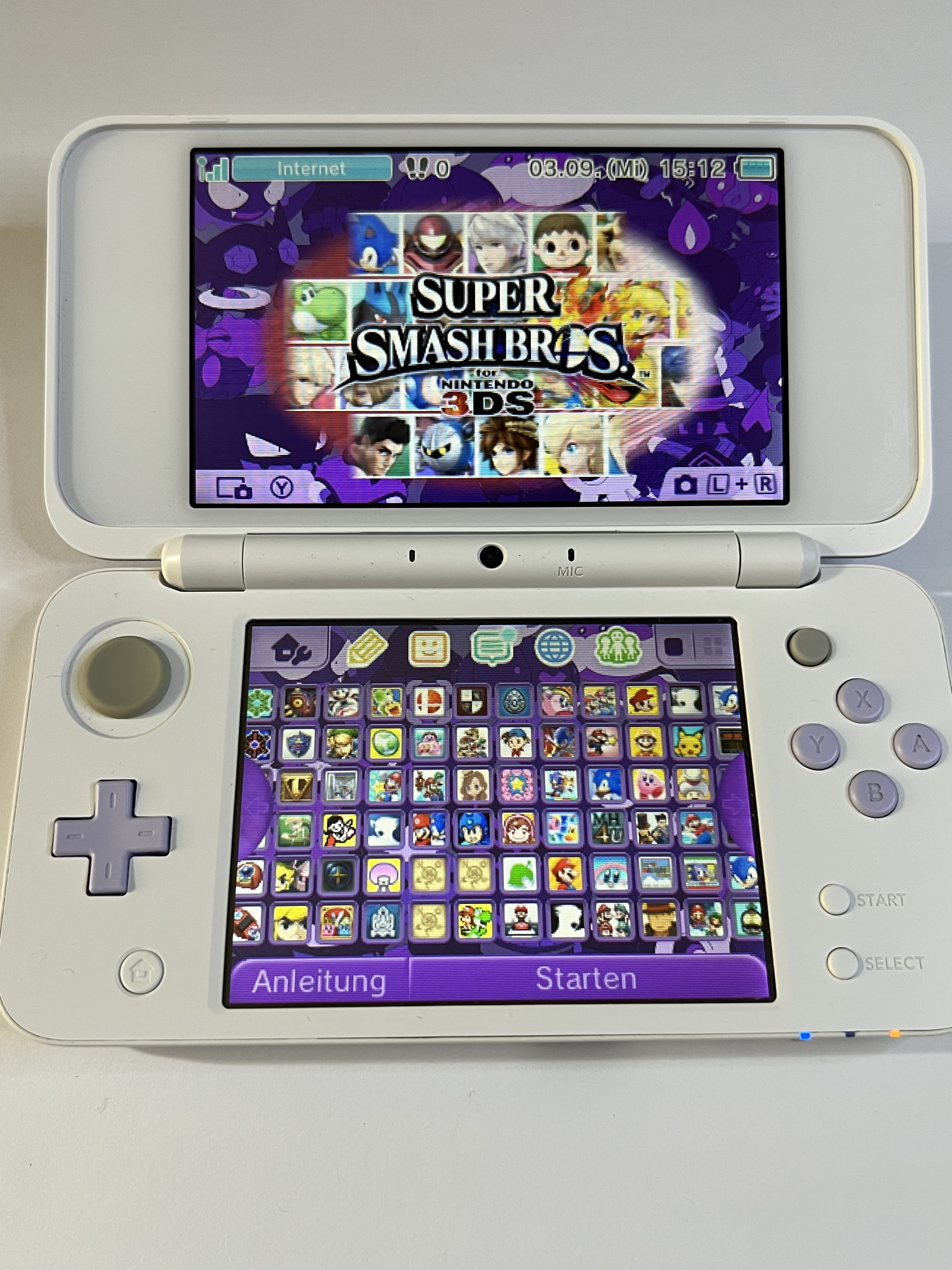 Nintendo New 2DS XL Konsole weiß violett lavendel lila in OVP CIB mit 128GB, Pokemon Bank, Poke Mover & vielen Extras