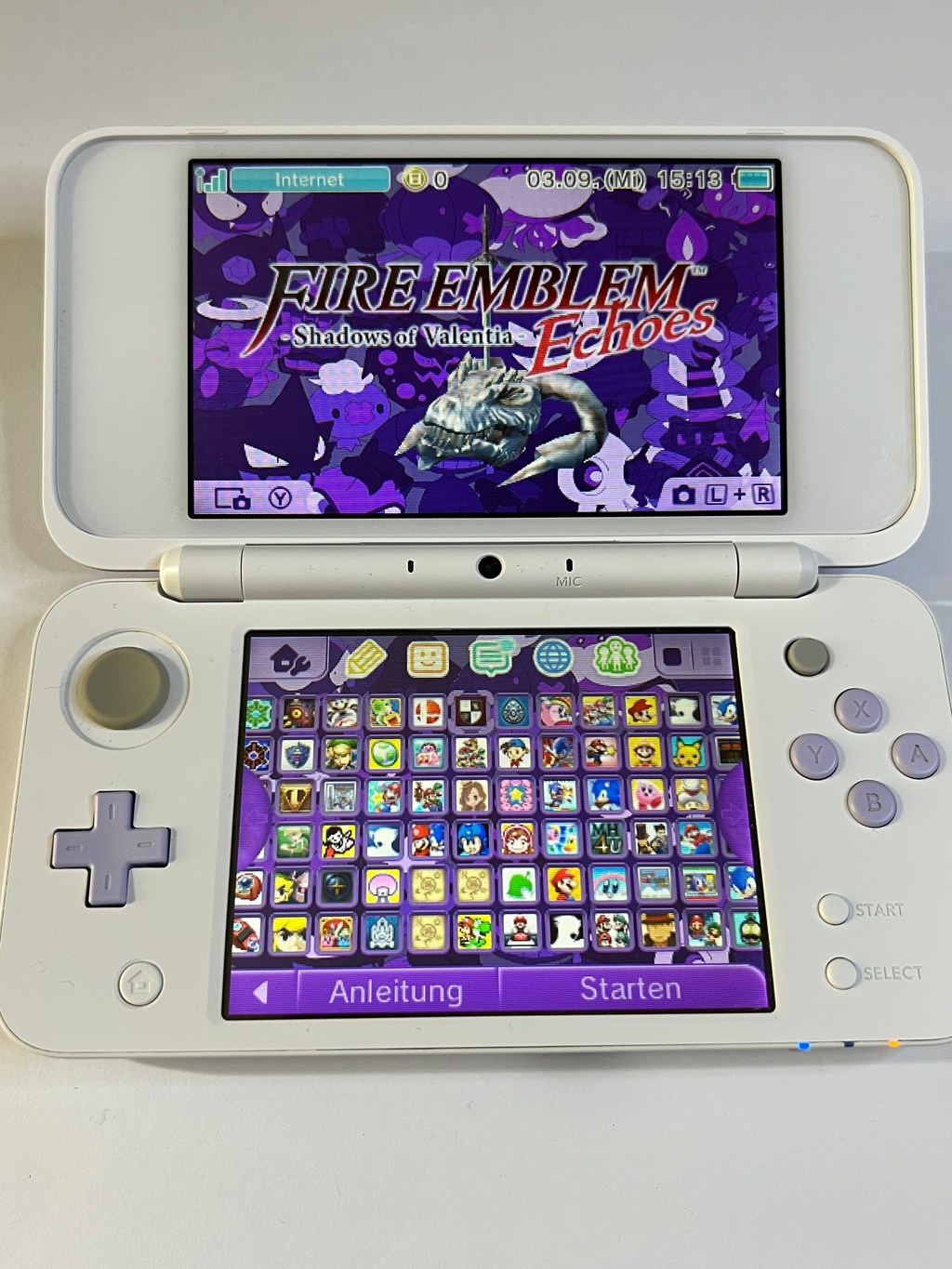 Nintendo New 2DS XL Konsole weiß violett lavendel lila in OVP CIB mit 128GB, Pokemon Bank, Poke Mover & vielen Extras