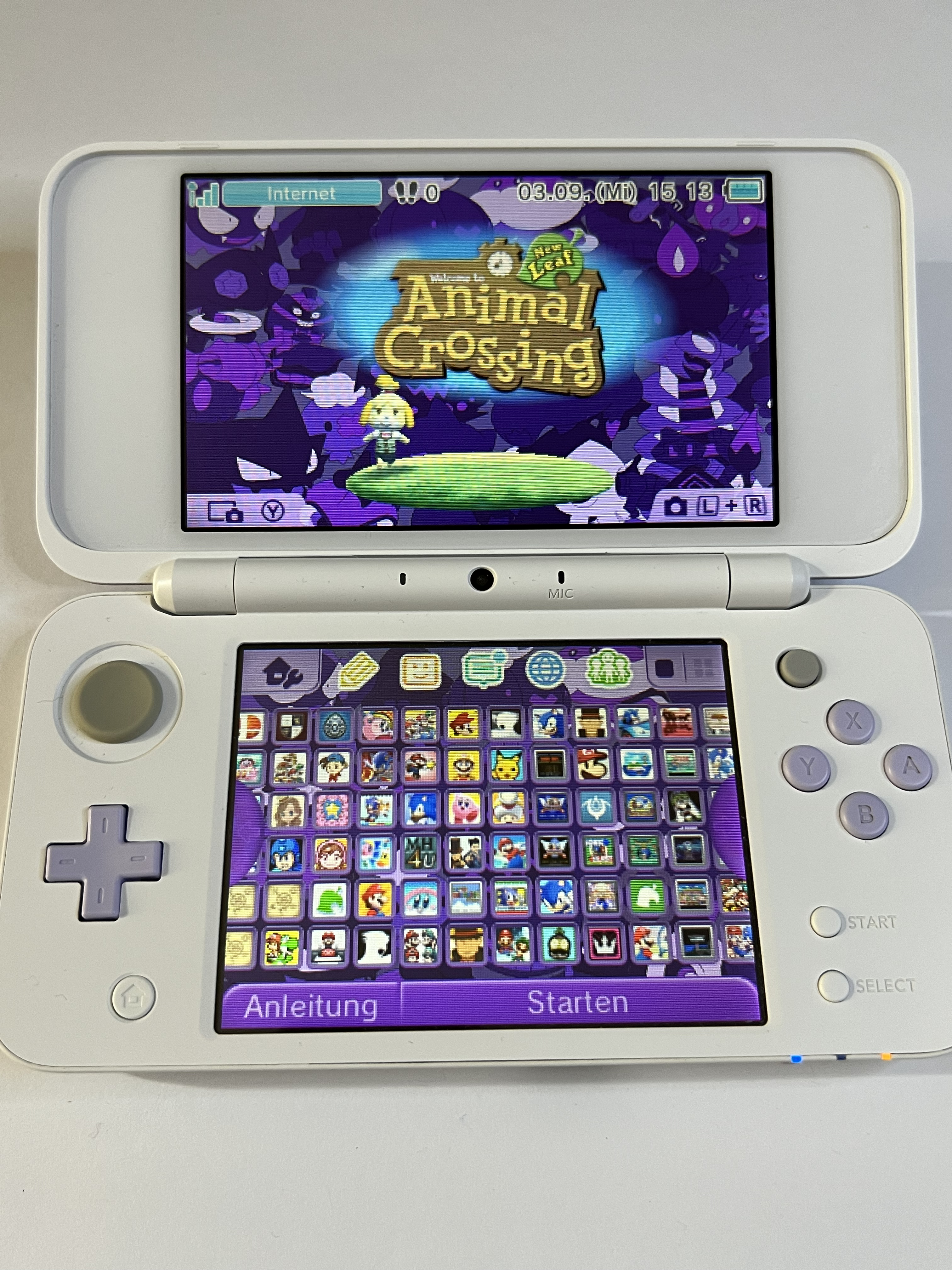 Nintendo New 2DS XL Konsole weiß violett lavendel lila in OVP CIB mit 128GB, Pokemon Bank, Poke Mover & vielen Extras