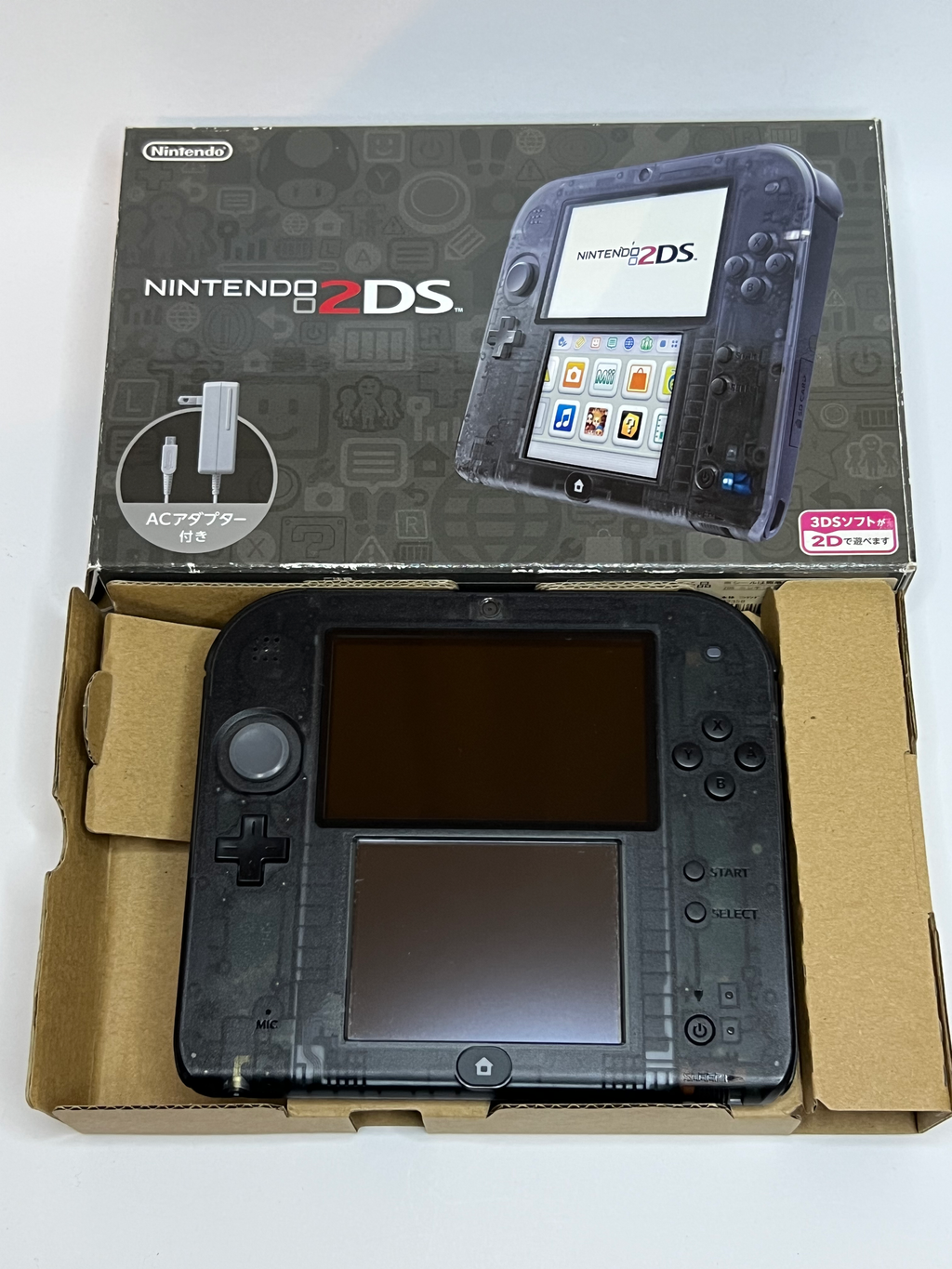Nintendo 2DS Konsole schwarz transparent in OVP mit 128GB, Pokemon Bank, Poke Mover & vielen Extras