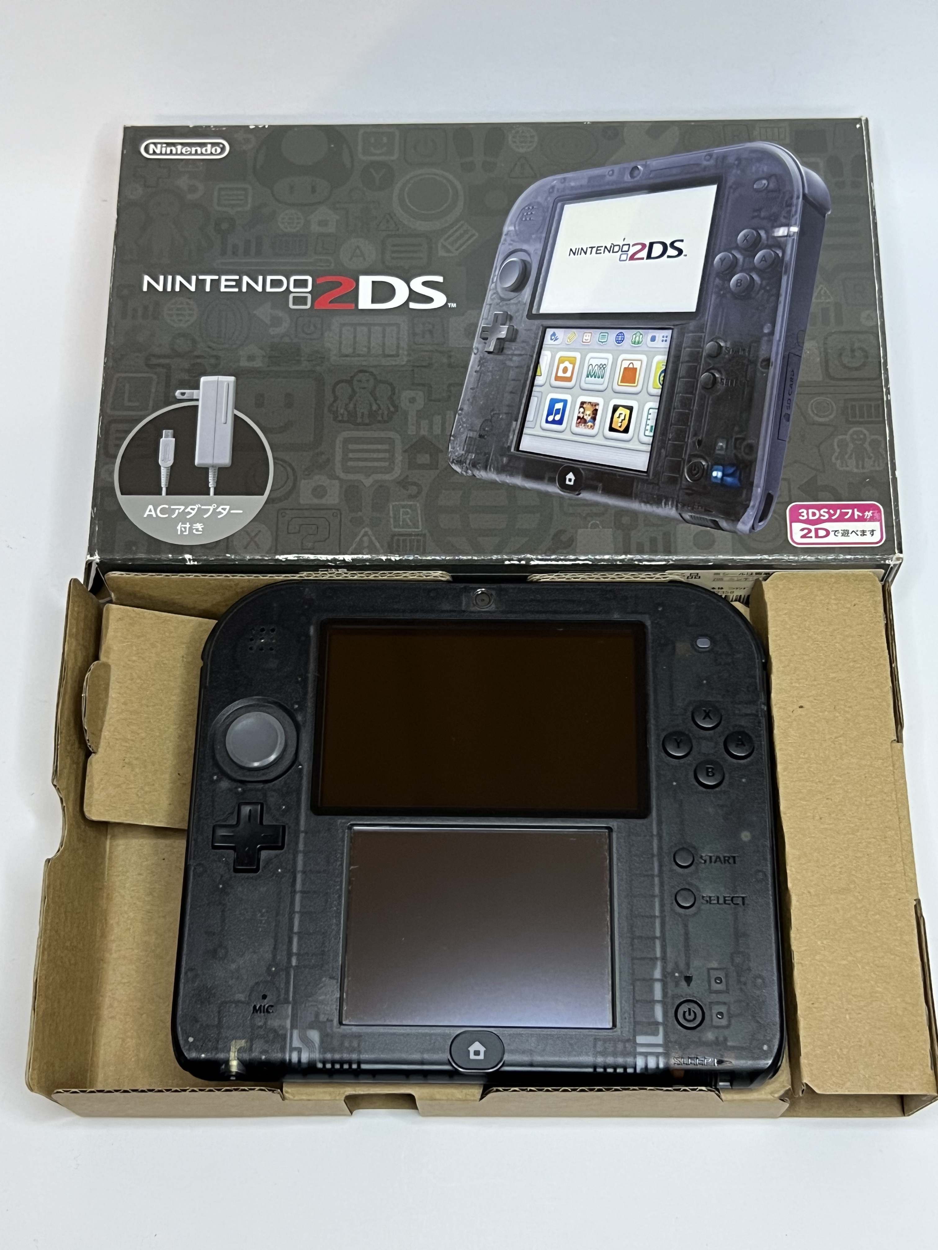 Nintendo 2DS Konsole schwarz transparent in OVP mit 128GB, Pokemon Bank, Poke Mover & vielen Extras