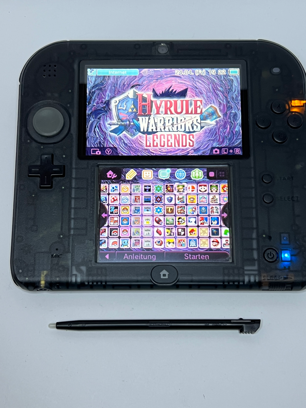 Nintendo 2DS Konsole schwarz transparent mit 128GB, Pokemon Bank, Poke Mover & vielen Extras