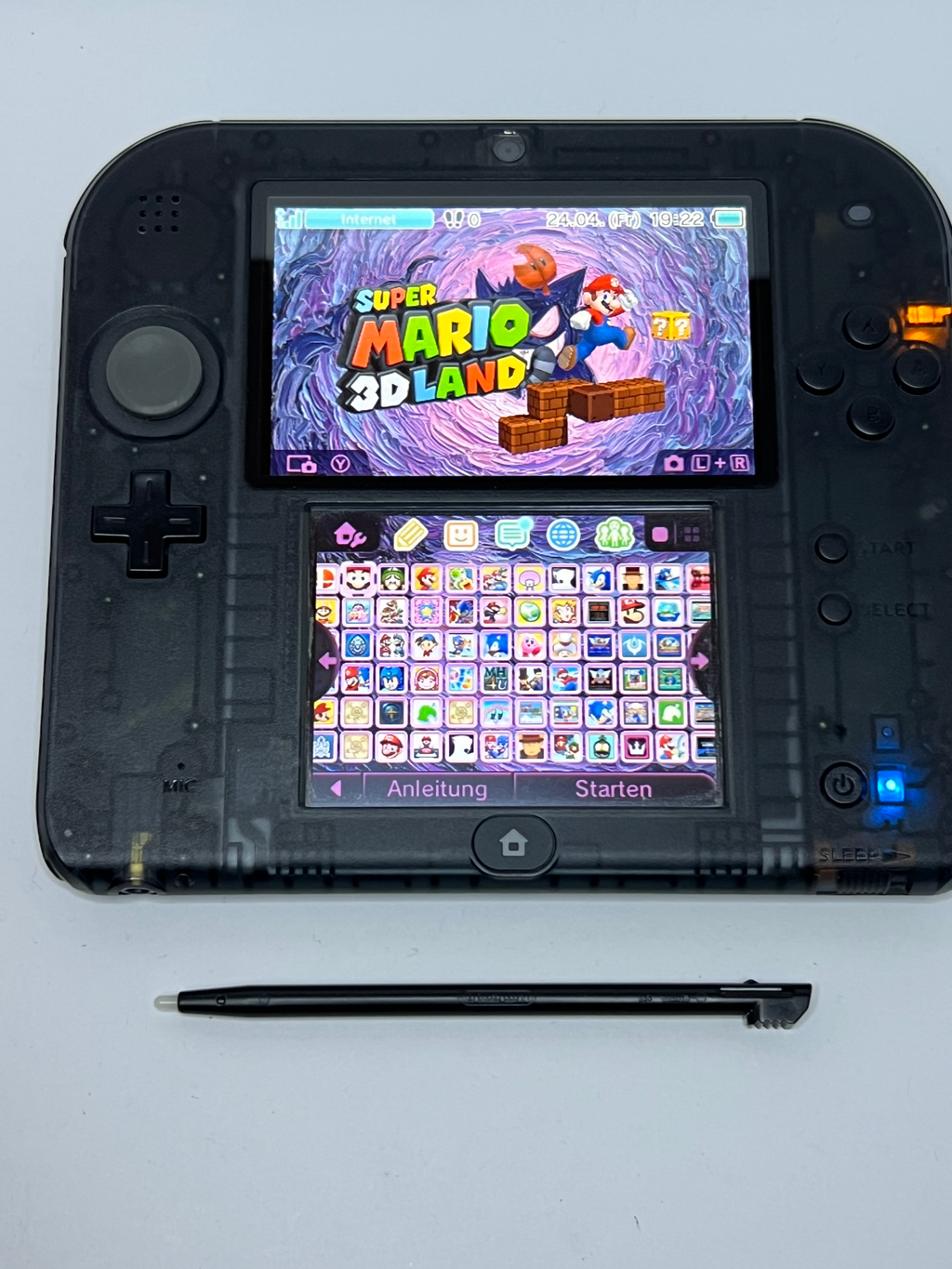 Nintendo 2DS Konsole schwarz transparent mit 128GB, Pokemon Bank, Poke Mover & vielen Extras