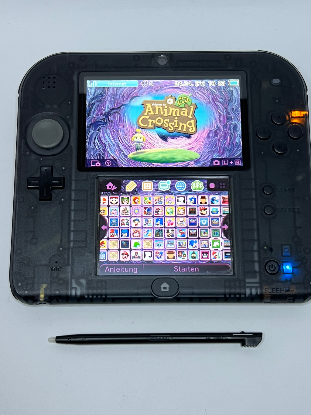 Nintendo 2DS Konsole schwarz transparent mit 128GB, Pokemon Bank, Poke Mover & vielen Extras